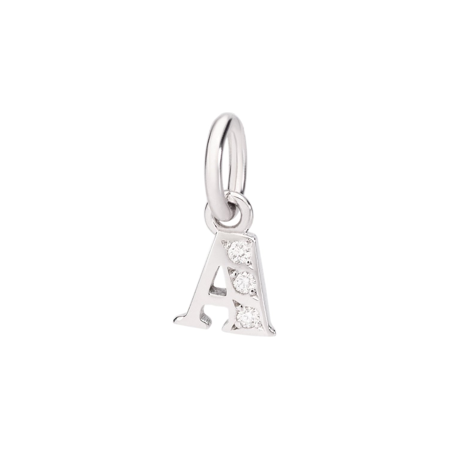 Pendentif DoDo Lettre A en or blanc et diamants