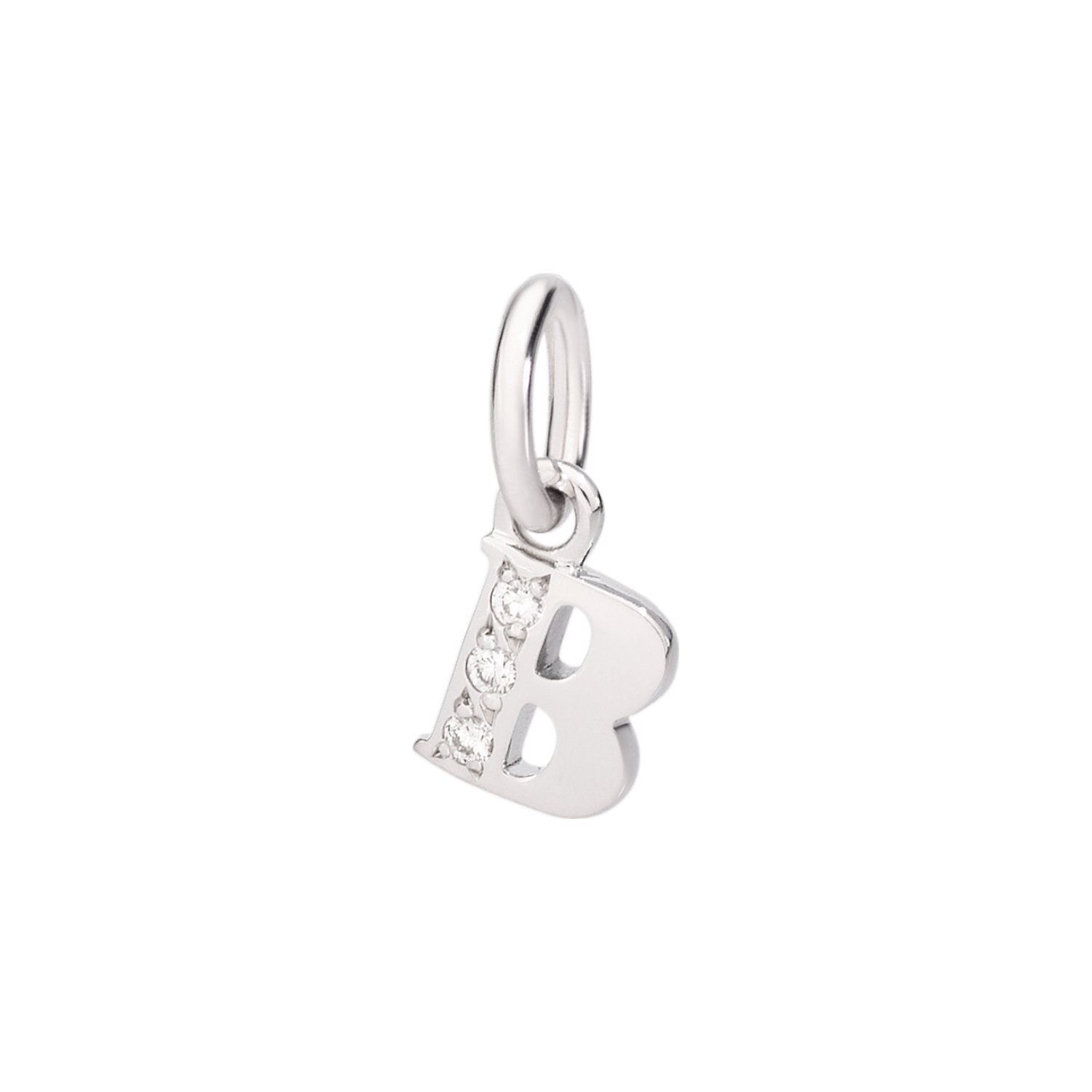 Pendentif DoDo Lettre B en or blanc et diamants