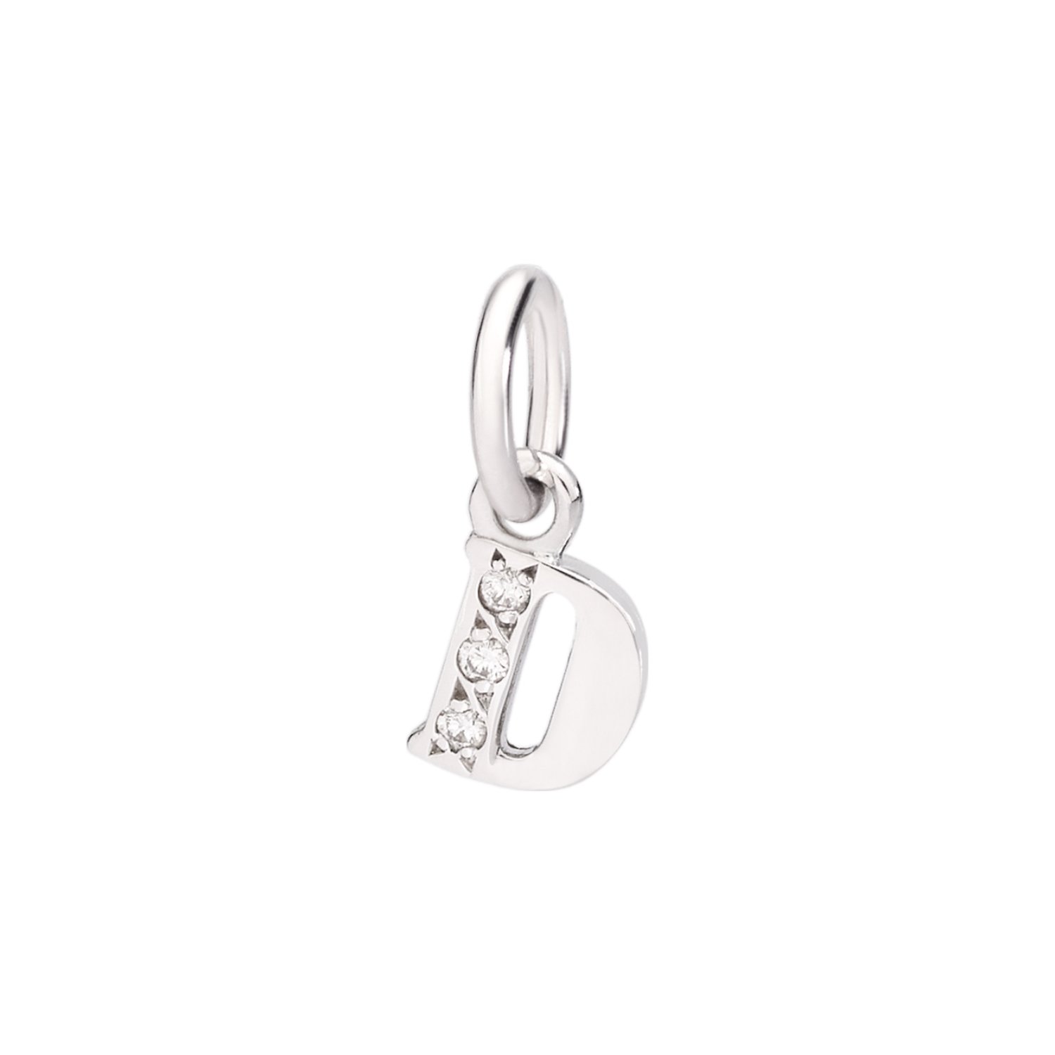 Pendentif DoDo Lettre D en or blanc et diamants