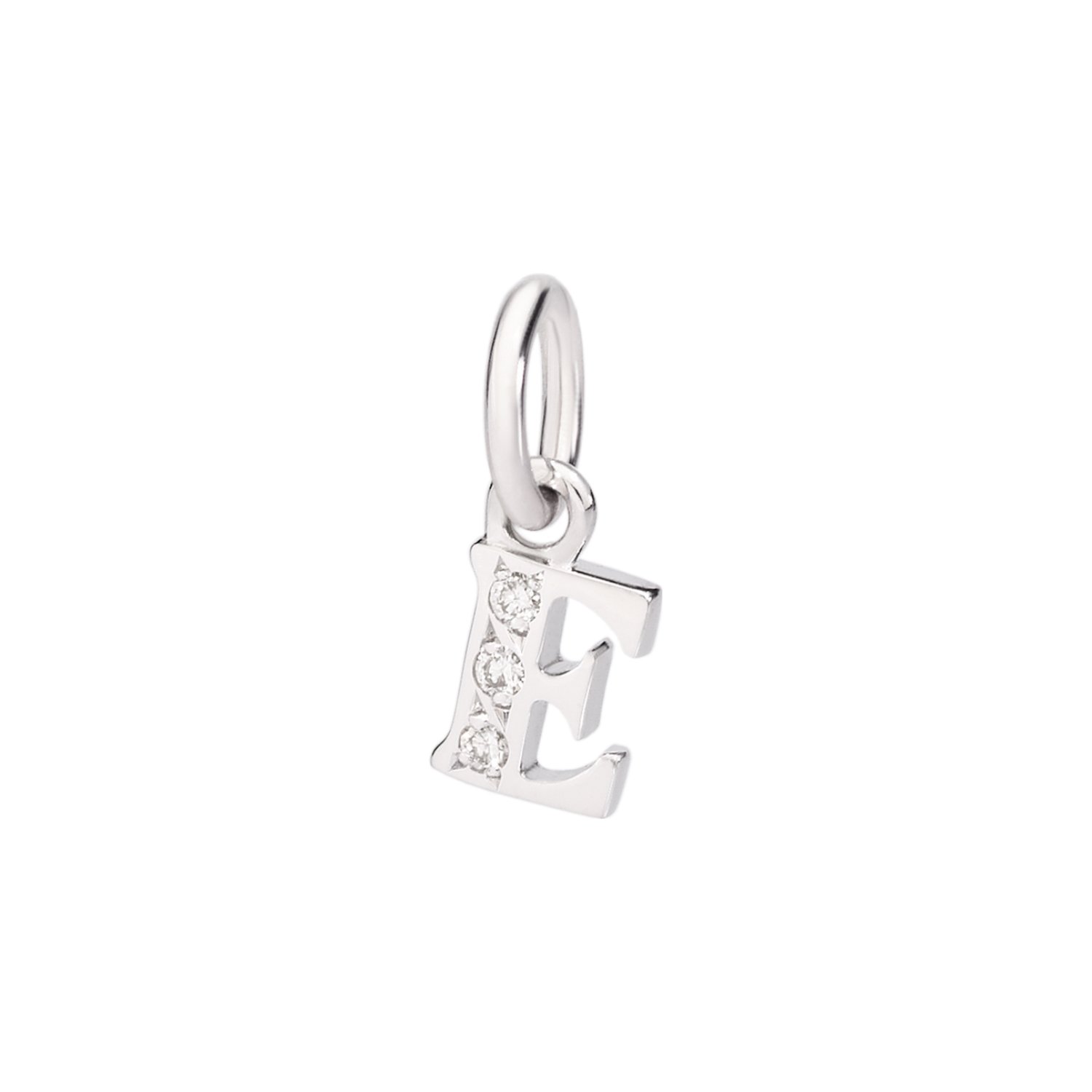 Pendentif DoDo Lettre E en or blanc et diamants