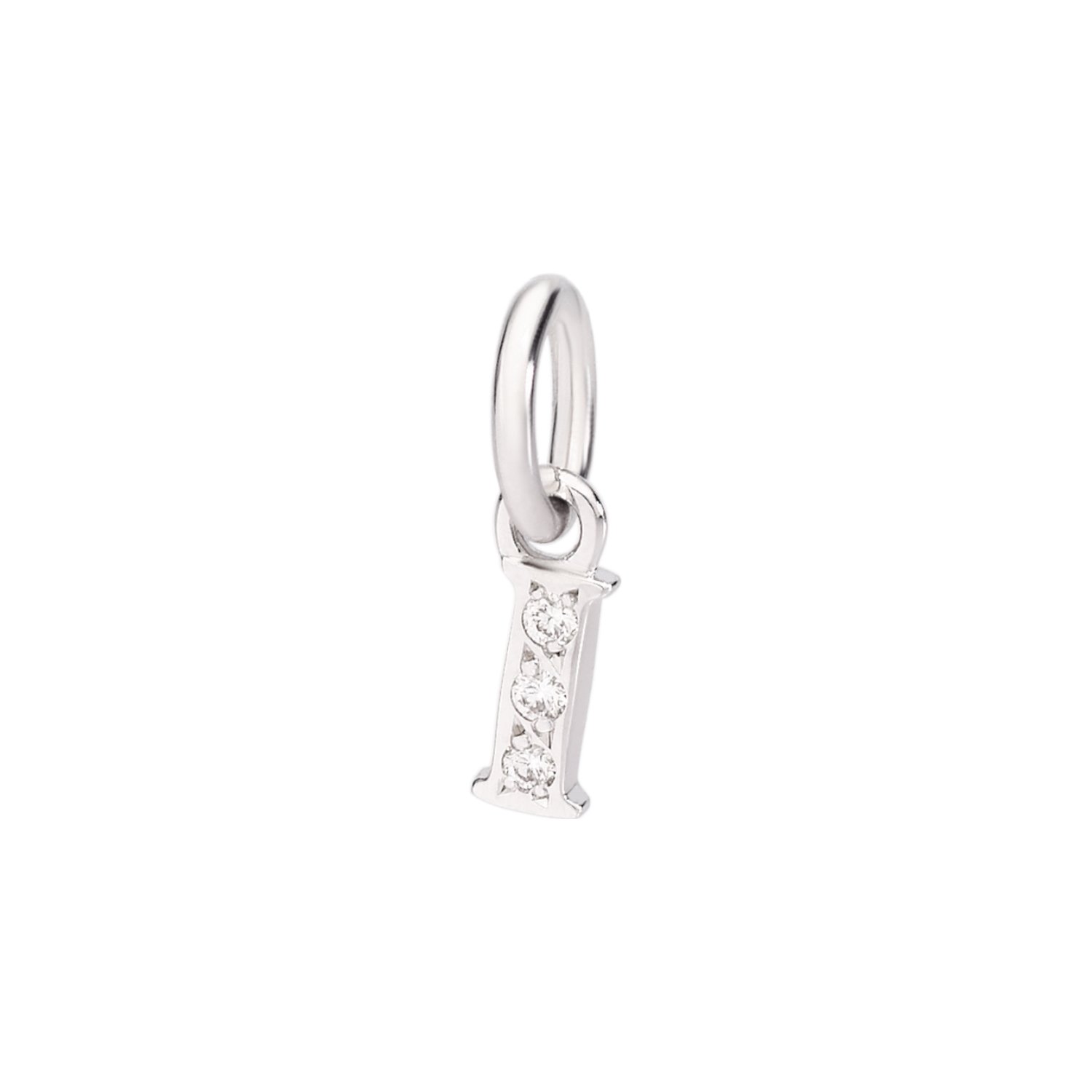 Pendentif DoDo Lettre I en or blanc et diamants