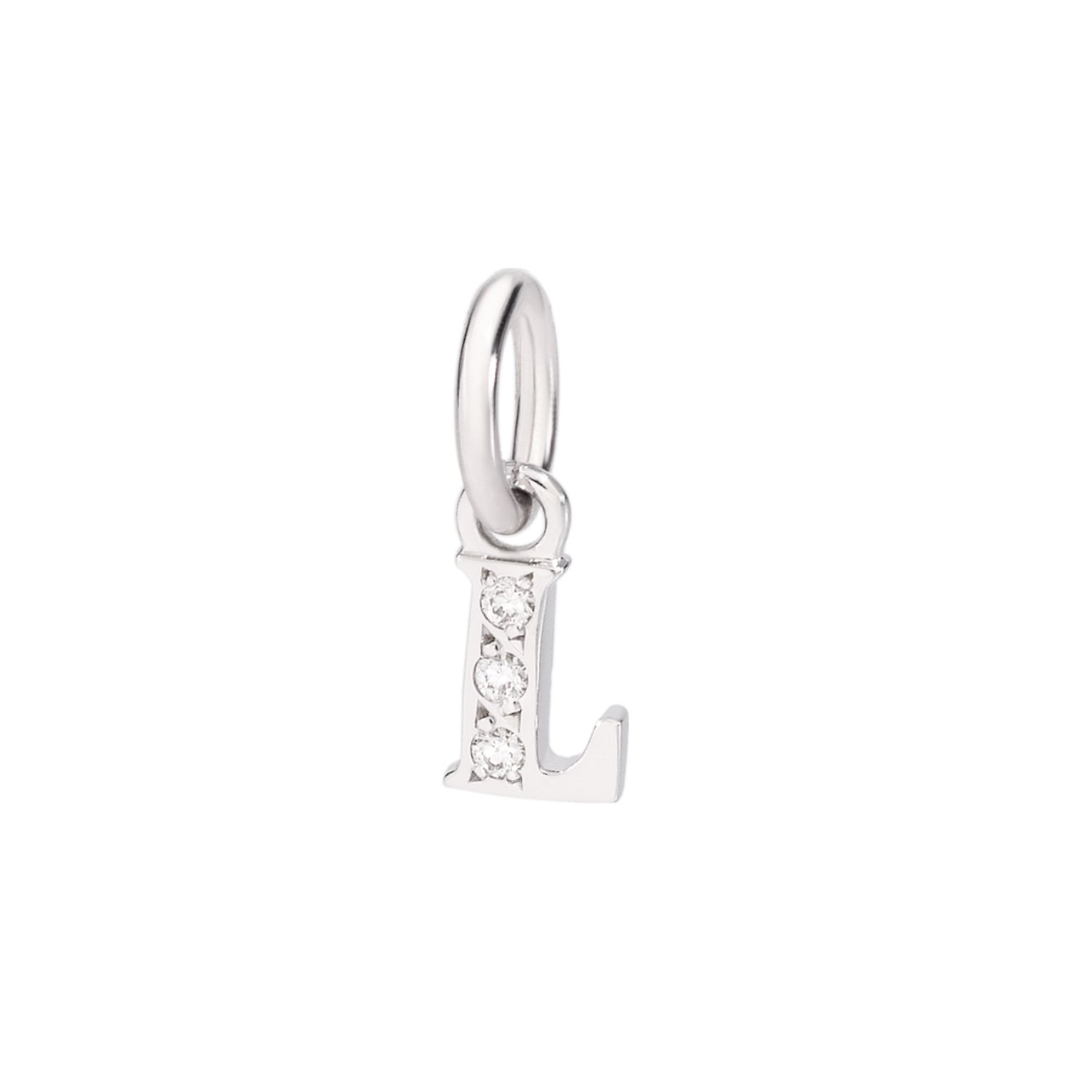 Pendentif DoDo Lettre L en or blanc et diamants