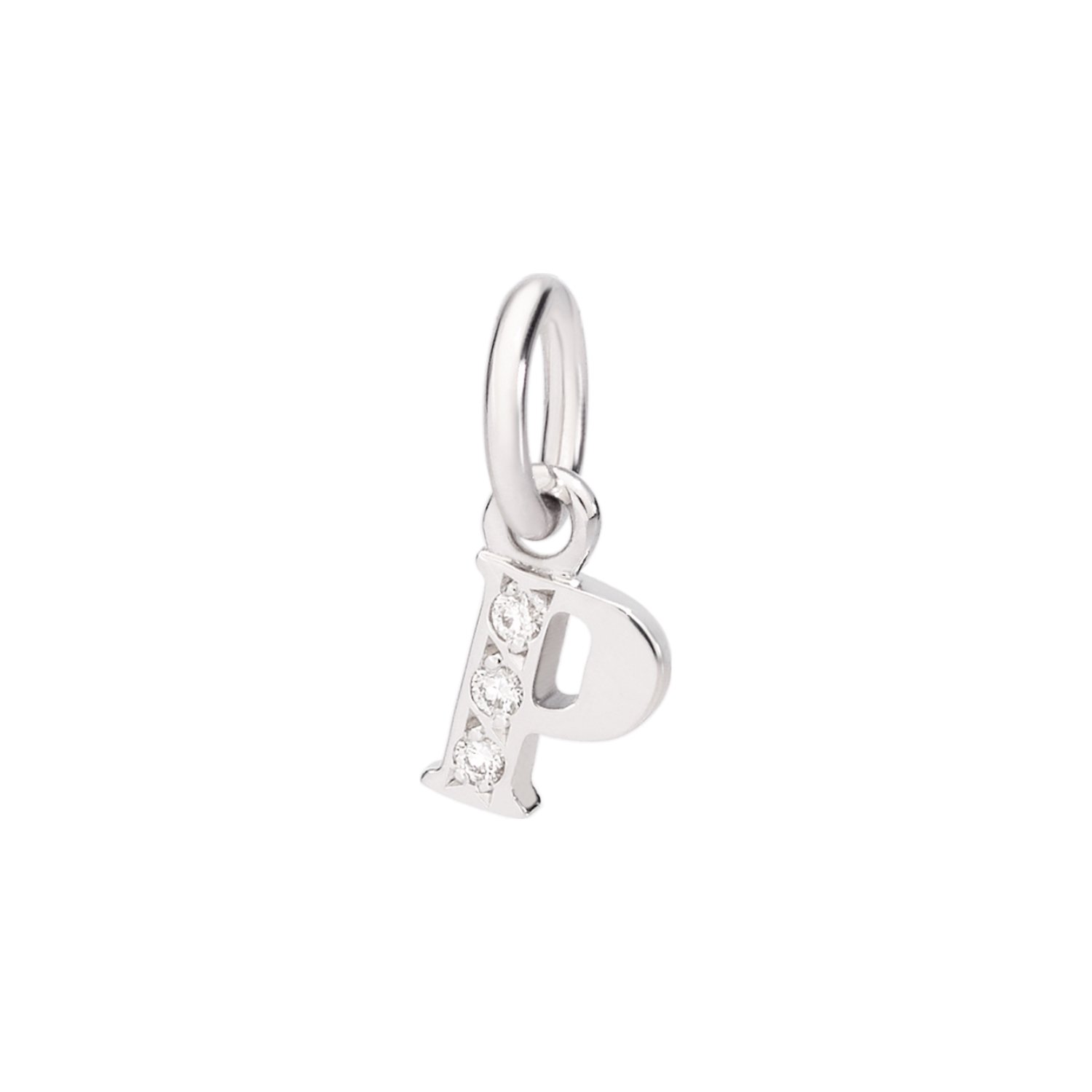 Pendentif DoDo Lettre P en or blanc et diamants