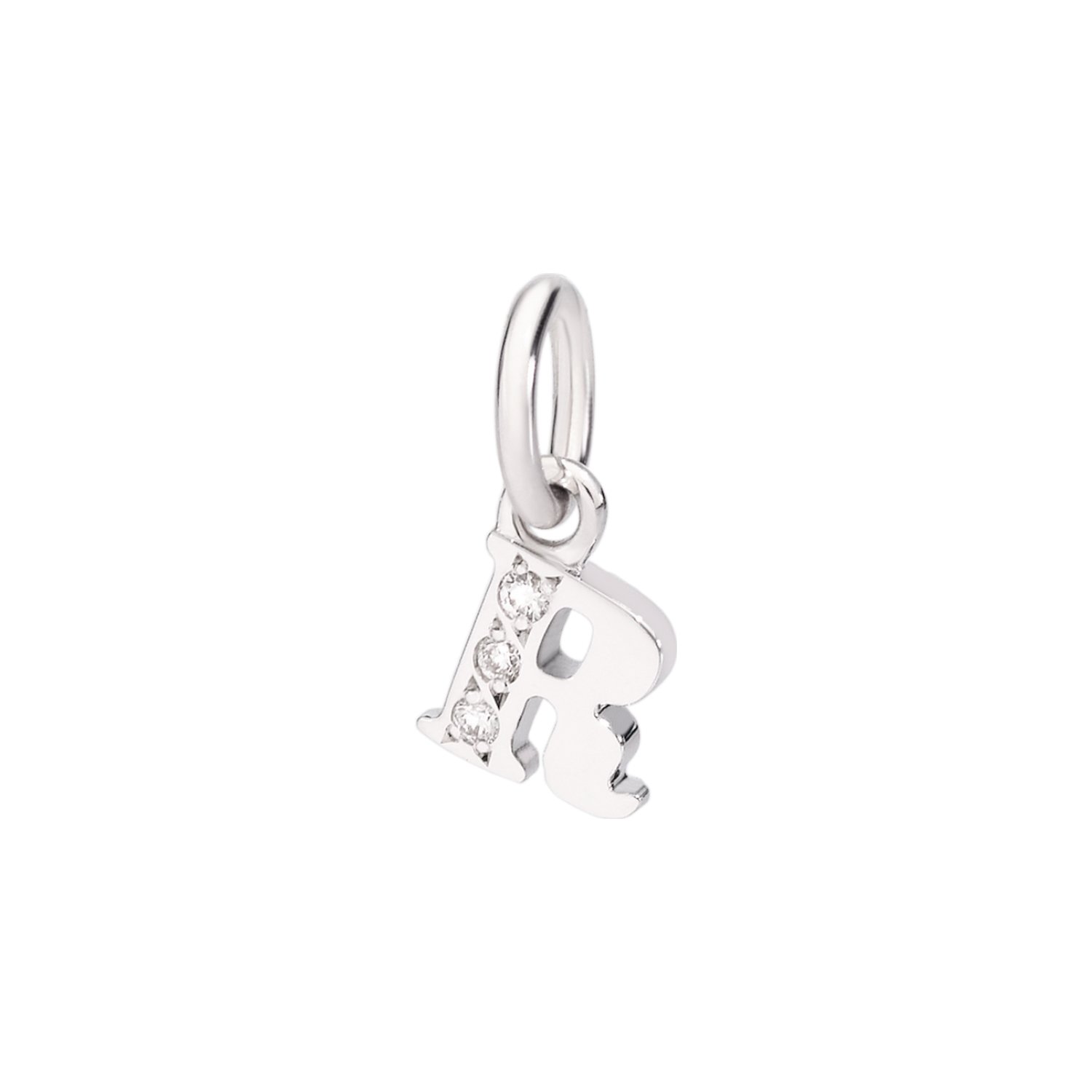 Pendentif DoDo Lettre R en or blanc et diamants