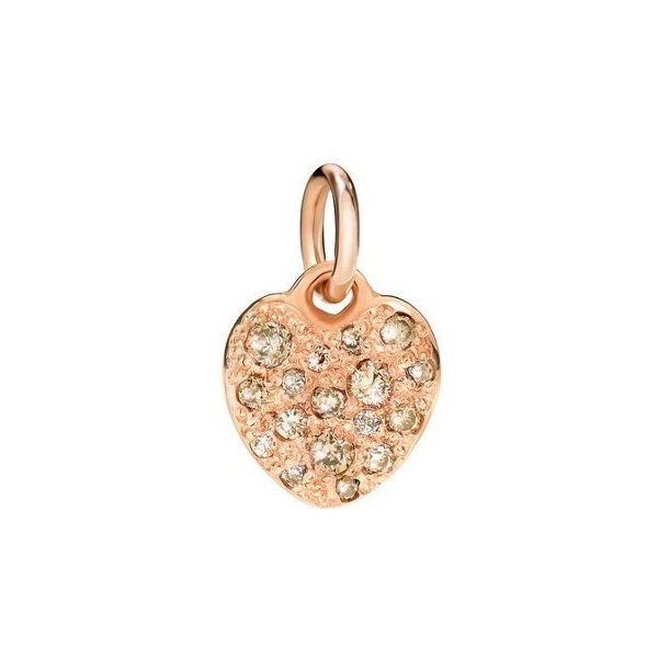 Pendentif DoDo Cuore en Or rose et Diamant brun