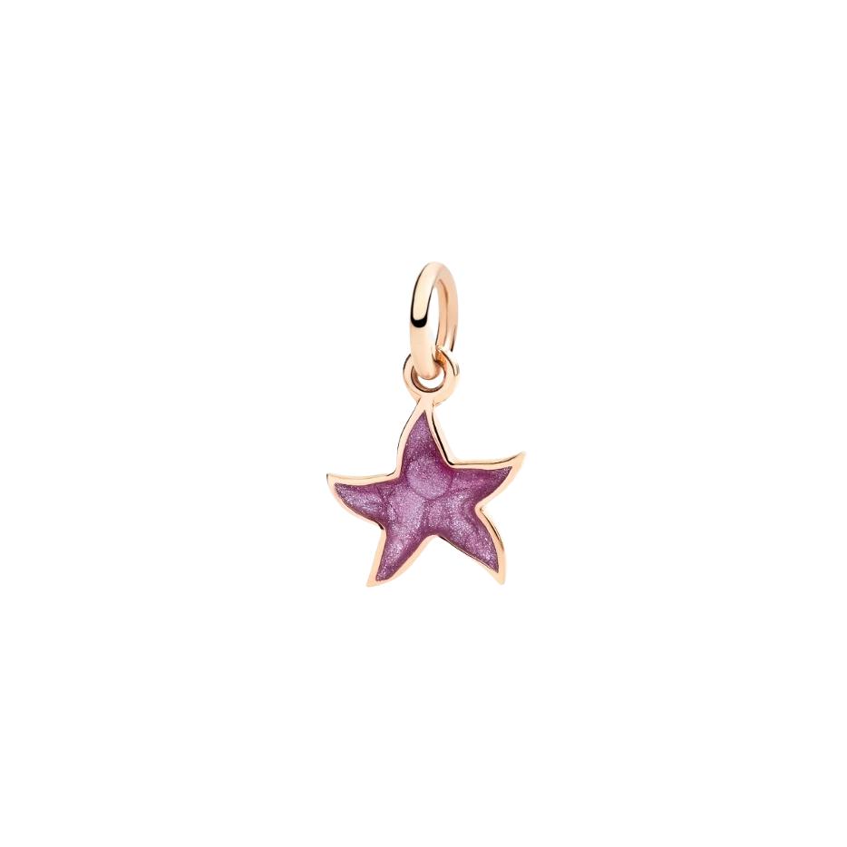 Pendentif DoDo Stellina En Or Rose Et Email Violet Effet Nacre - Email/Or Rose 375/1000ème - Gris