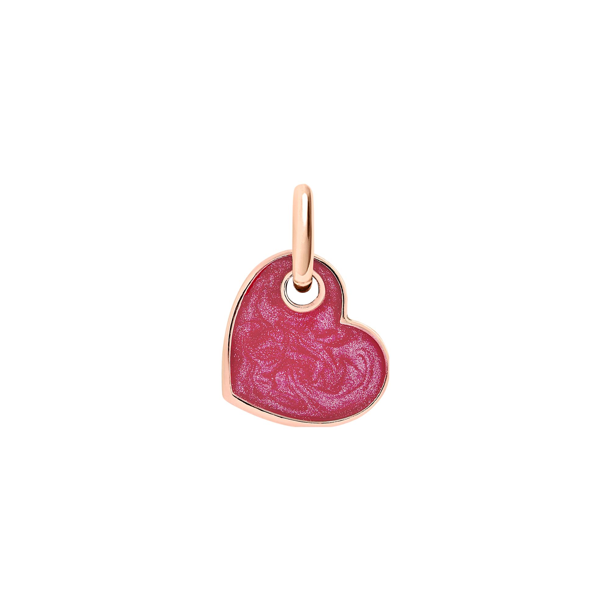 Pendentif DoDo Cuore En Or Rose Et Nacre - Or Rose 375/1000ème - Nacre - Gris