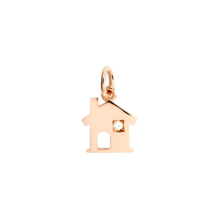 Pendentif Dodo Maison en or rose et diamant