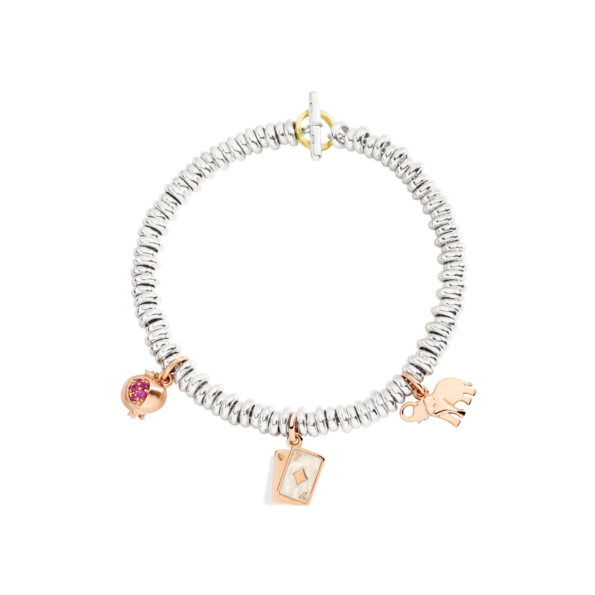 Charm Dodo Nature en or rose et Rubis