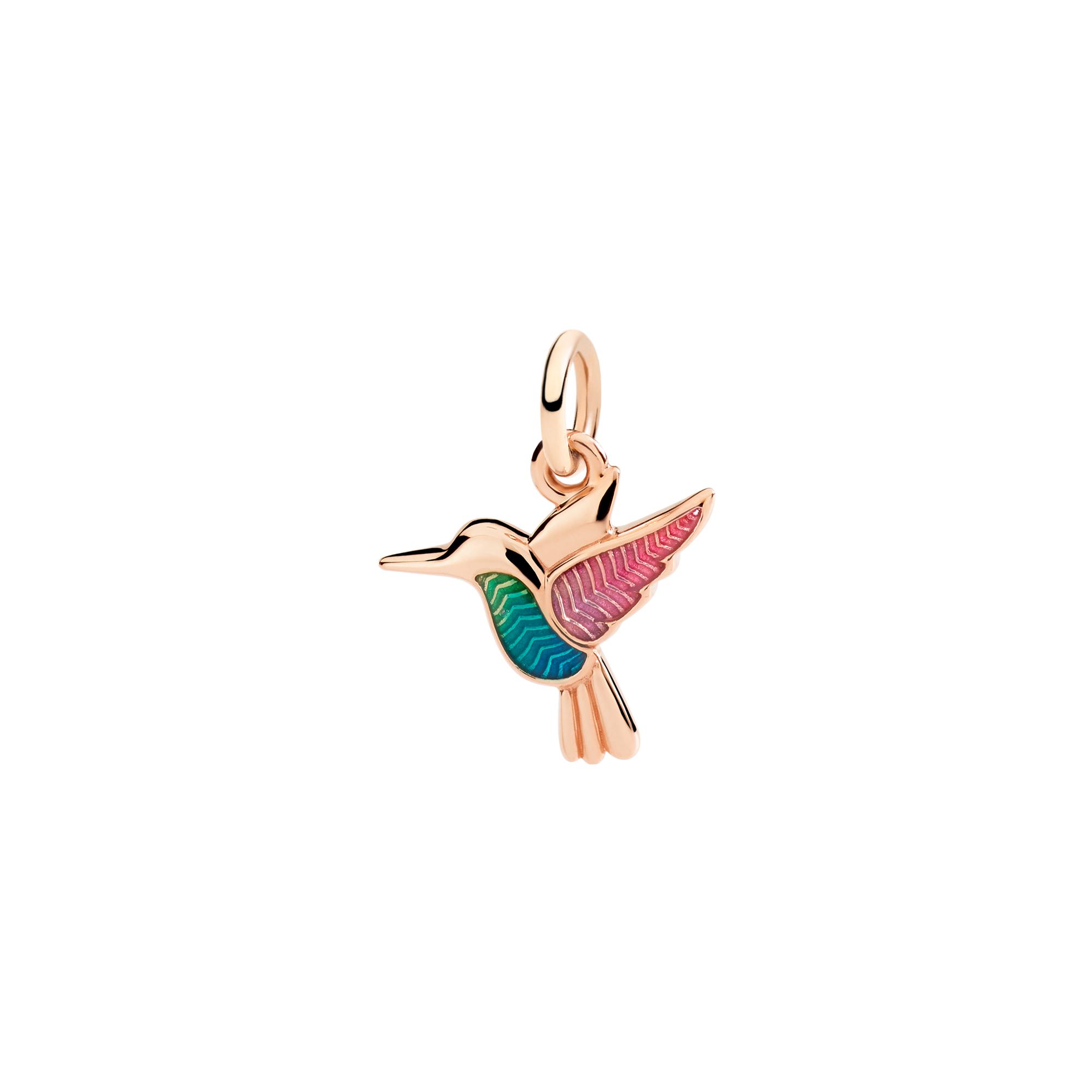 Charm Dodo Nature Colibri En Or Rose Et Email - Email/Or Rose 375/1000ème - Rose