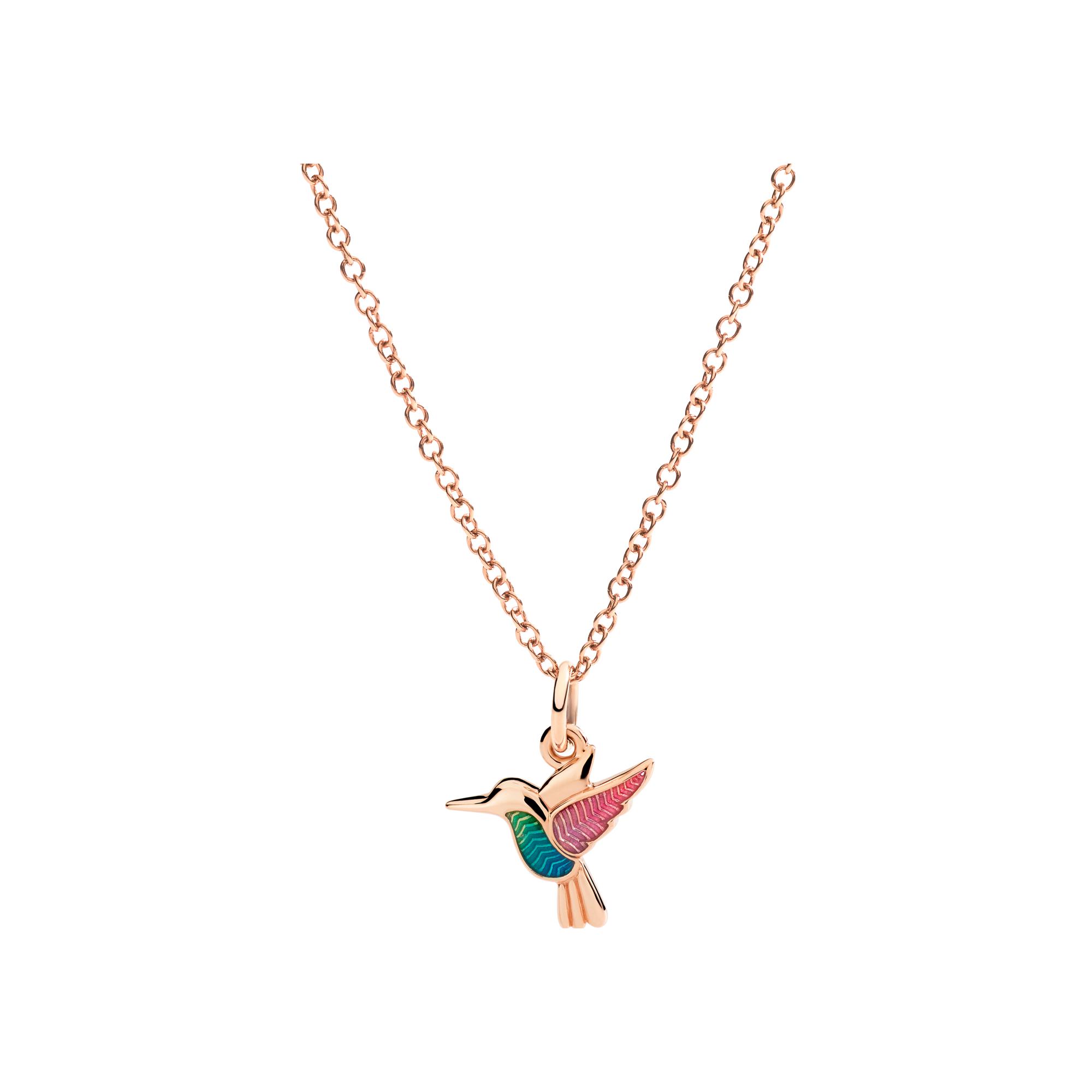 Charm Dodo Nature colibri en or rose et email