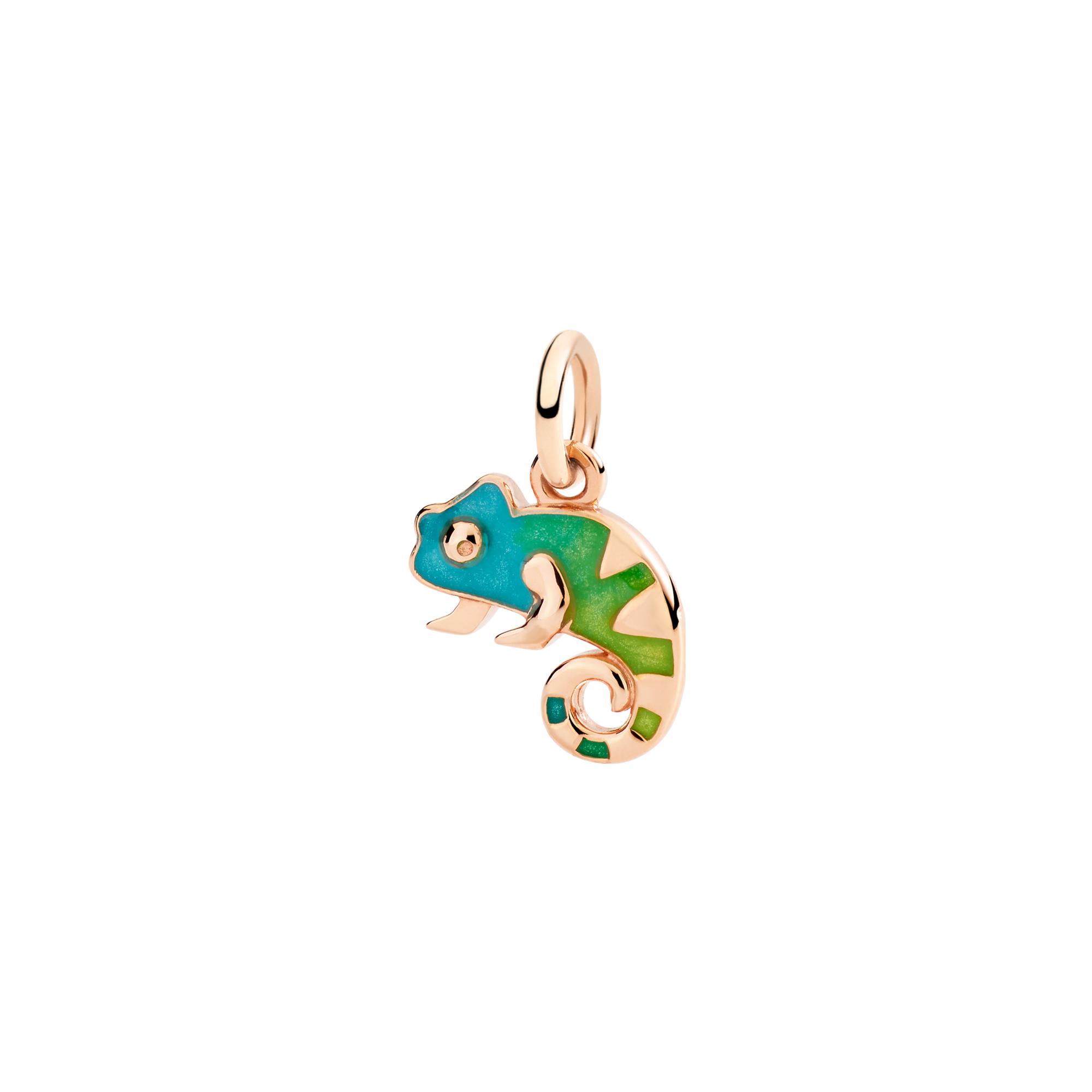 Charm Dodo Nature Caméléon En Or Rose Et Email - Email/Or Rose 375/1000ème - Rose