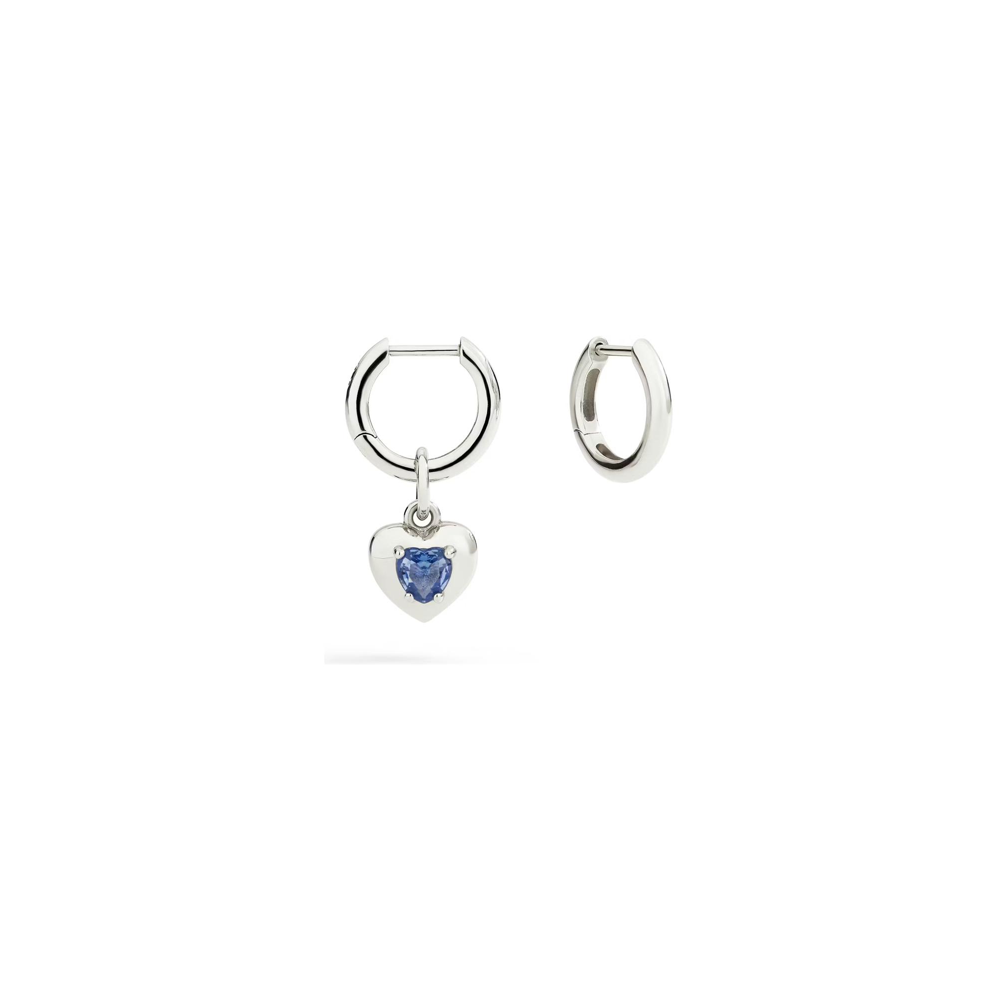 Pendentif cœur Dodo en argent et saphir synthétique