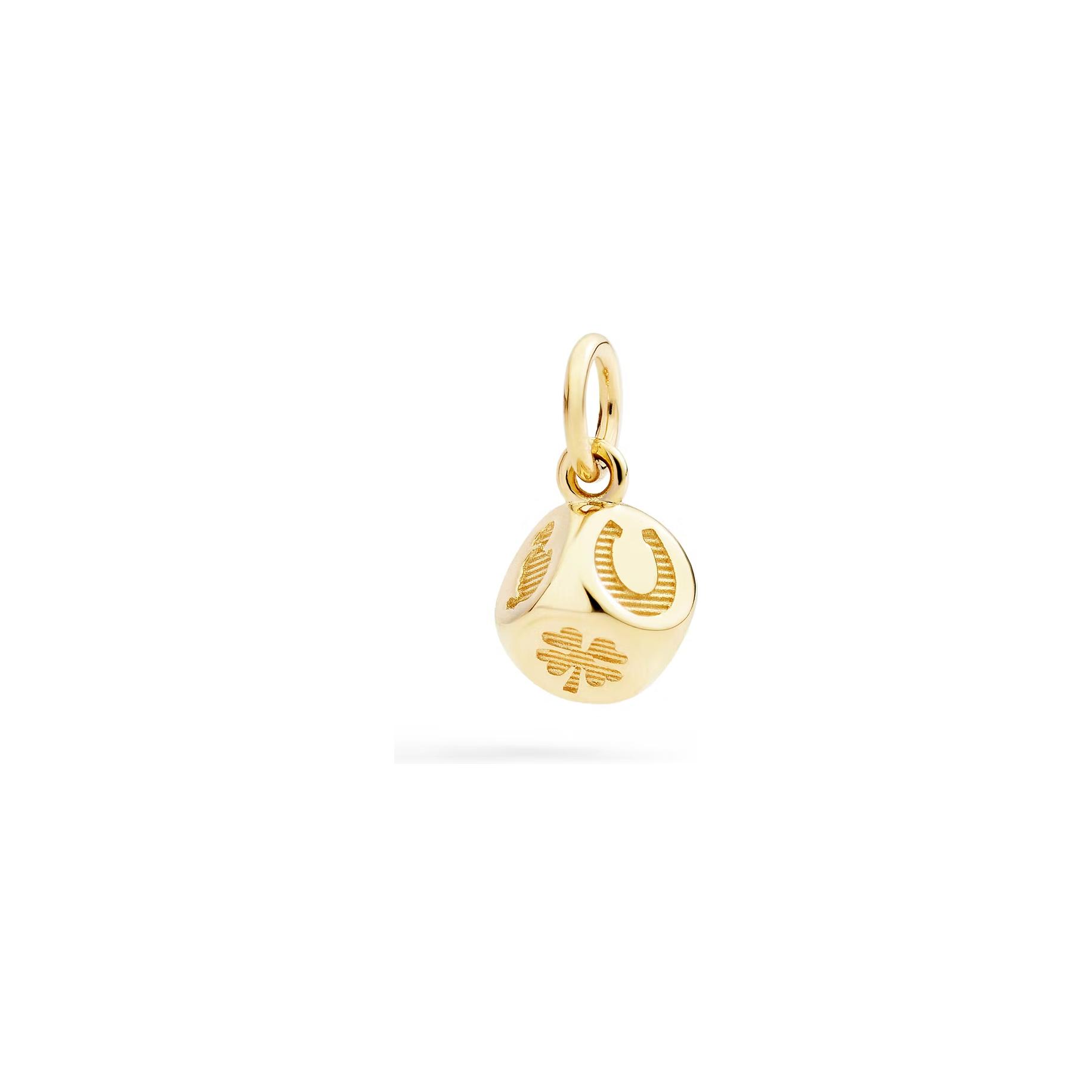 Pendentif dé Dodo Luck en or jaune et tsavorite