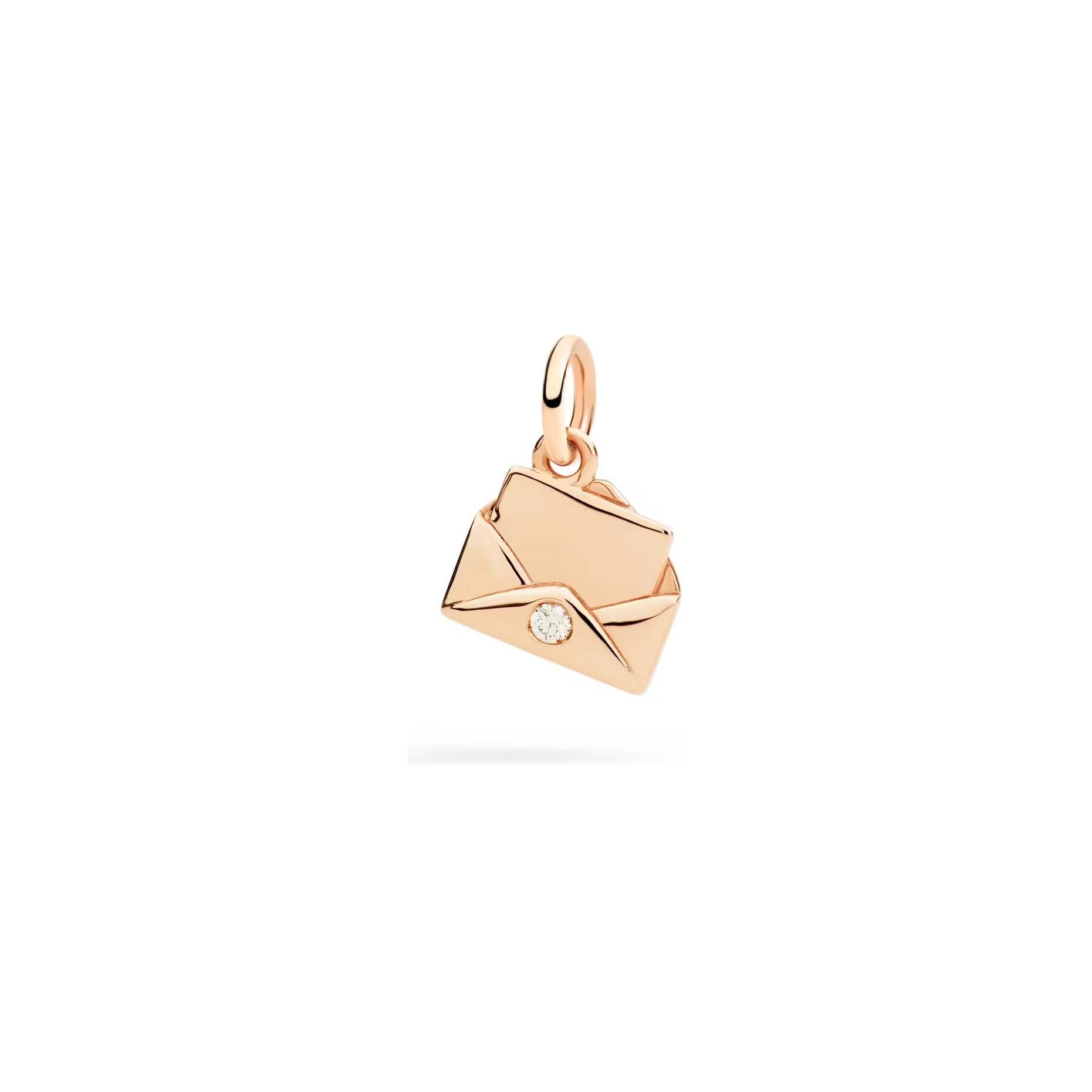 Pendentif Dodo Lettre en or rose et diamant