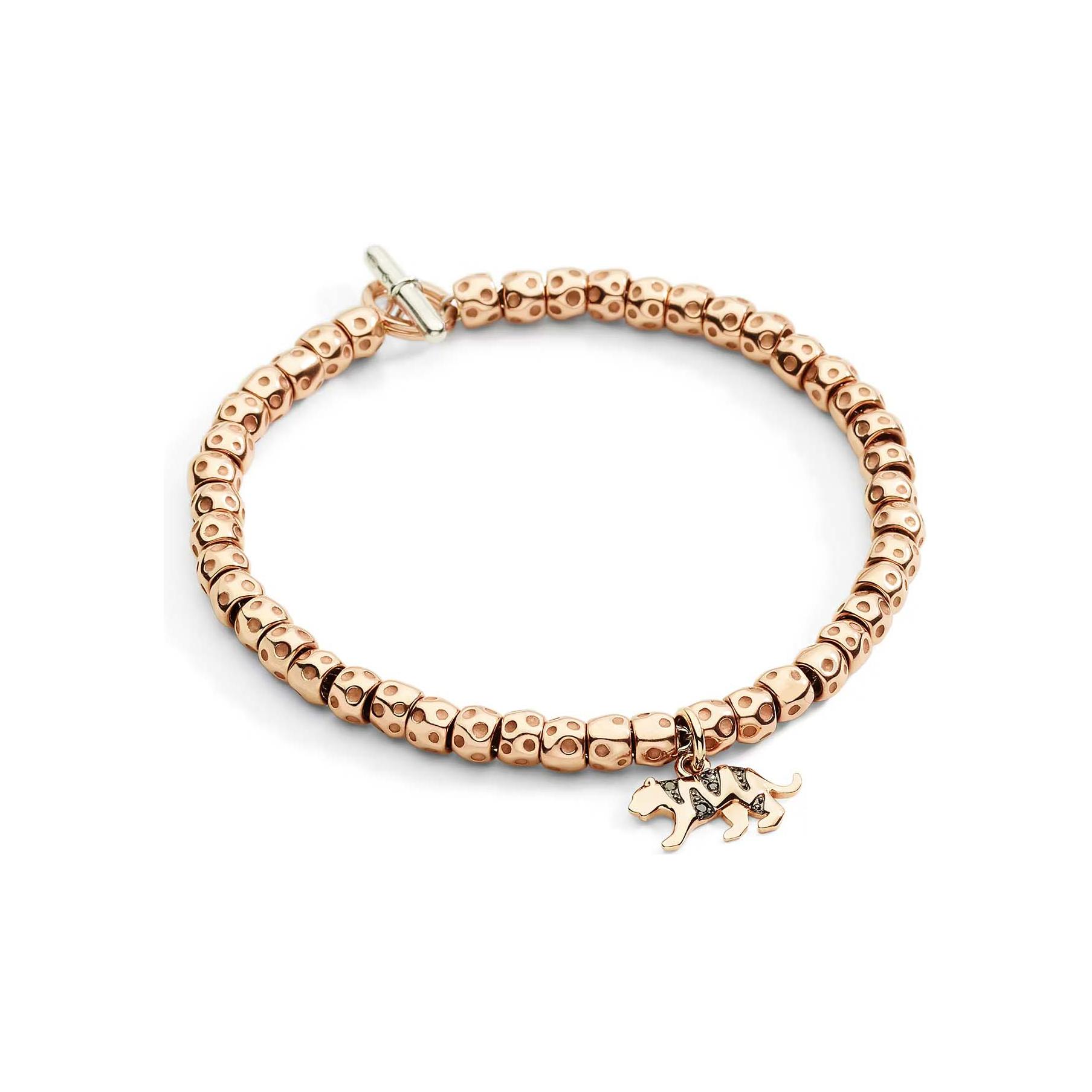 Pendentif Dodo Nature Tigre en or rose et diamant noir