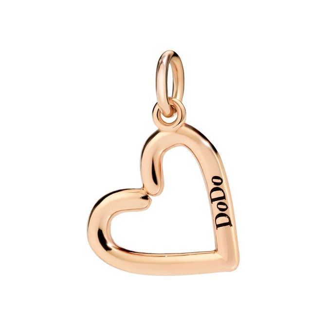 Pendentif DoDo Candy Cane Heart en or rose et émail