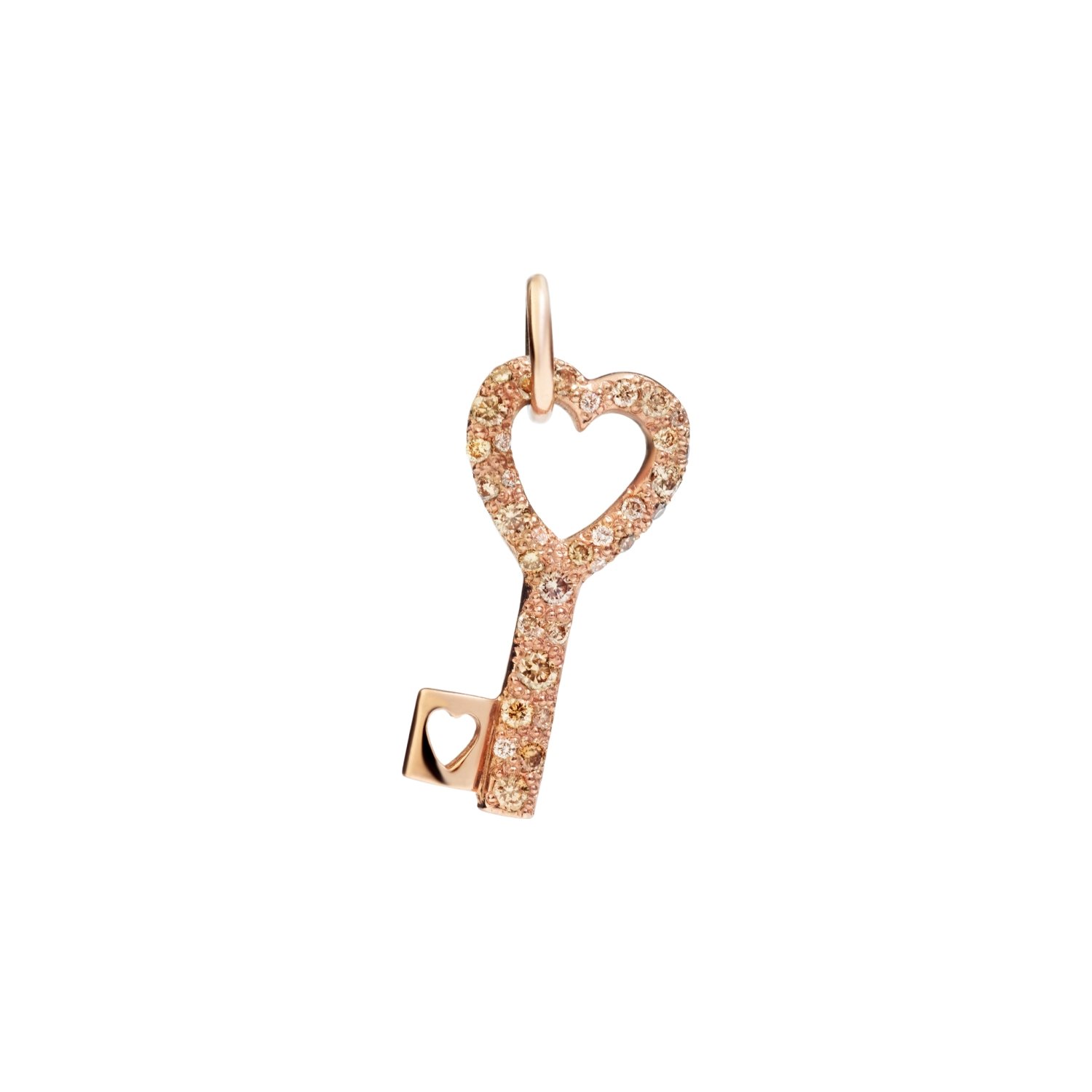 Pendentif DoDo Clé En Or Rose Et Diamants - Or Rose 375/1000ème - Diamant - Rose