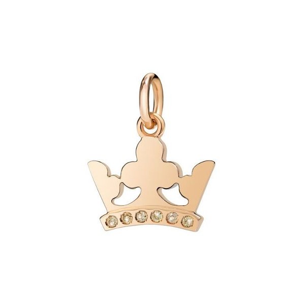 Pendentif DoDo Couronne de roi en Or rose et Diamant brun