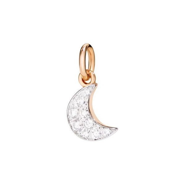 Pendentif DoDo Lune en Or rose et Diamant