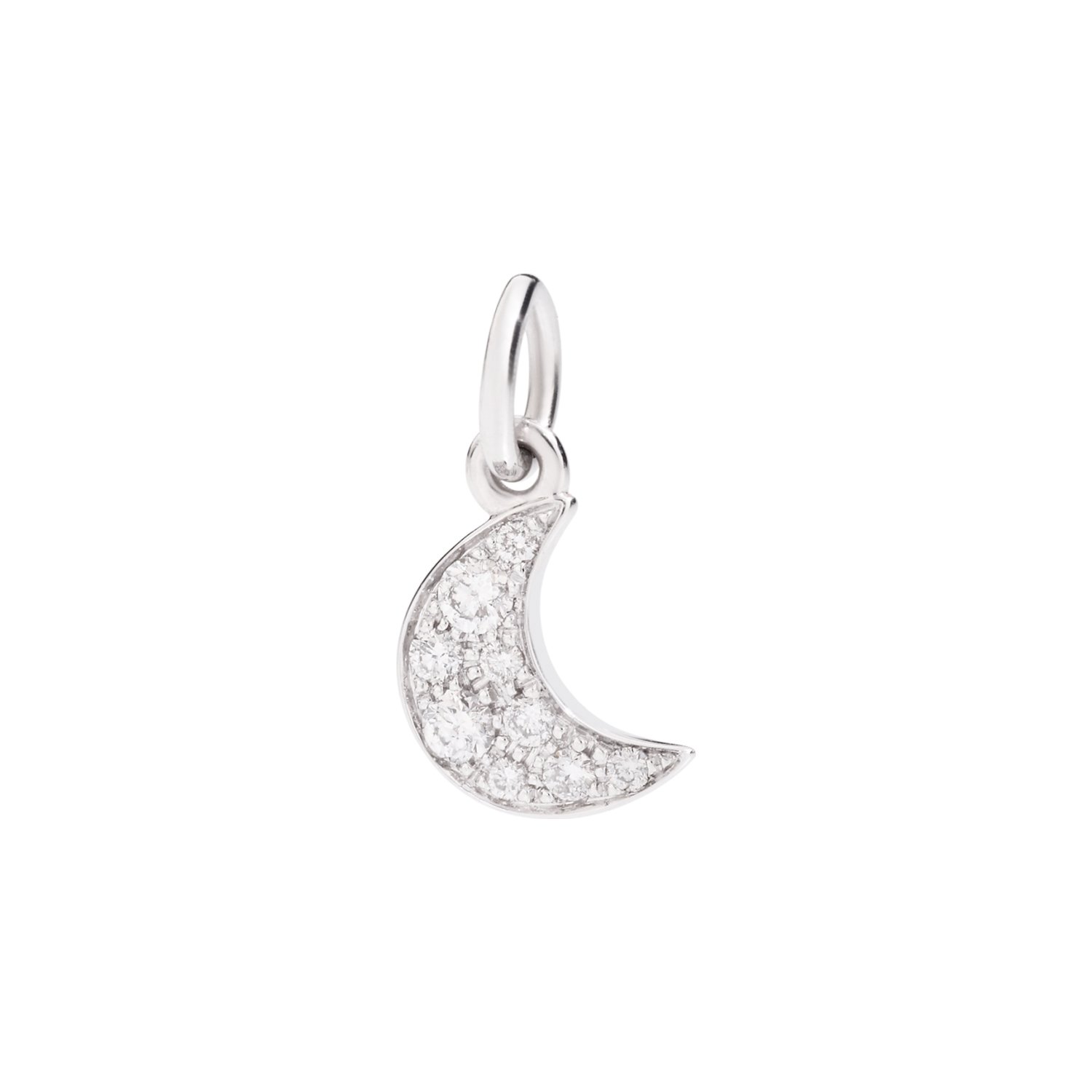 Pendentif DoDo Lune en or blanc, rhodium diamants 0.15ct