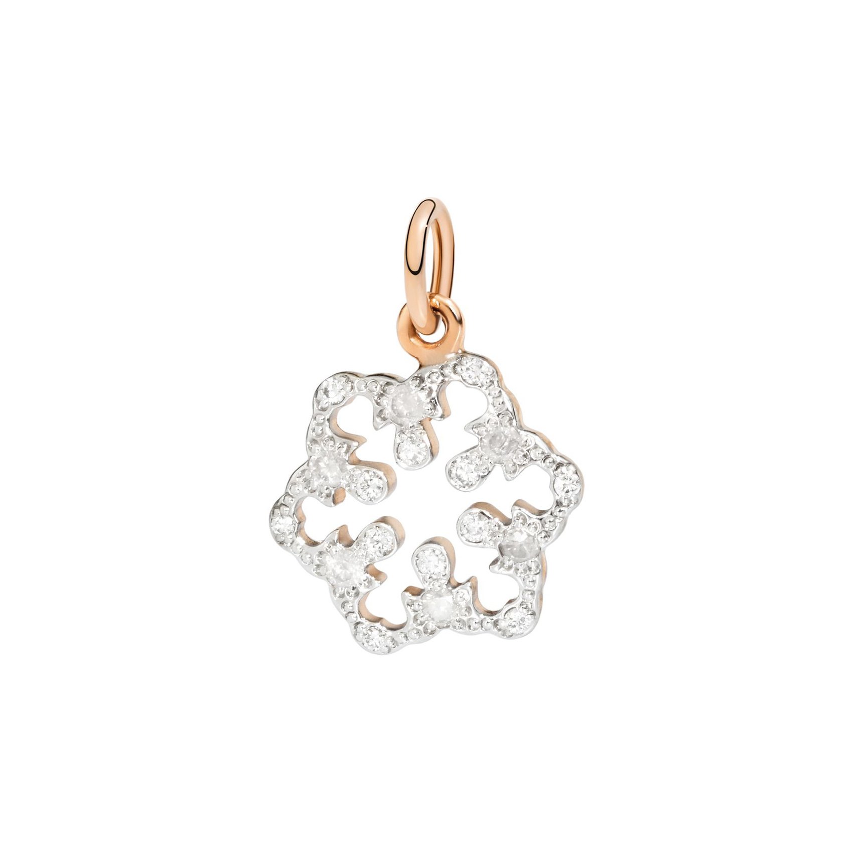 Pendentif Dodo Flocon de neige en or rose et diamants