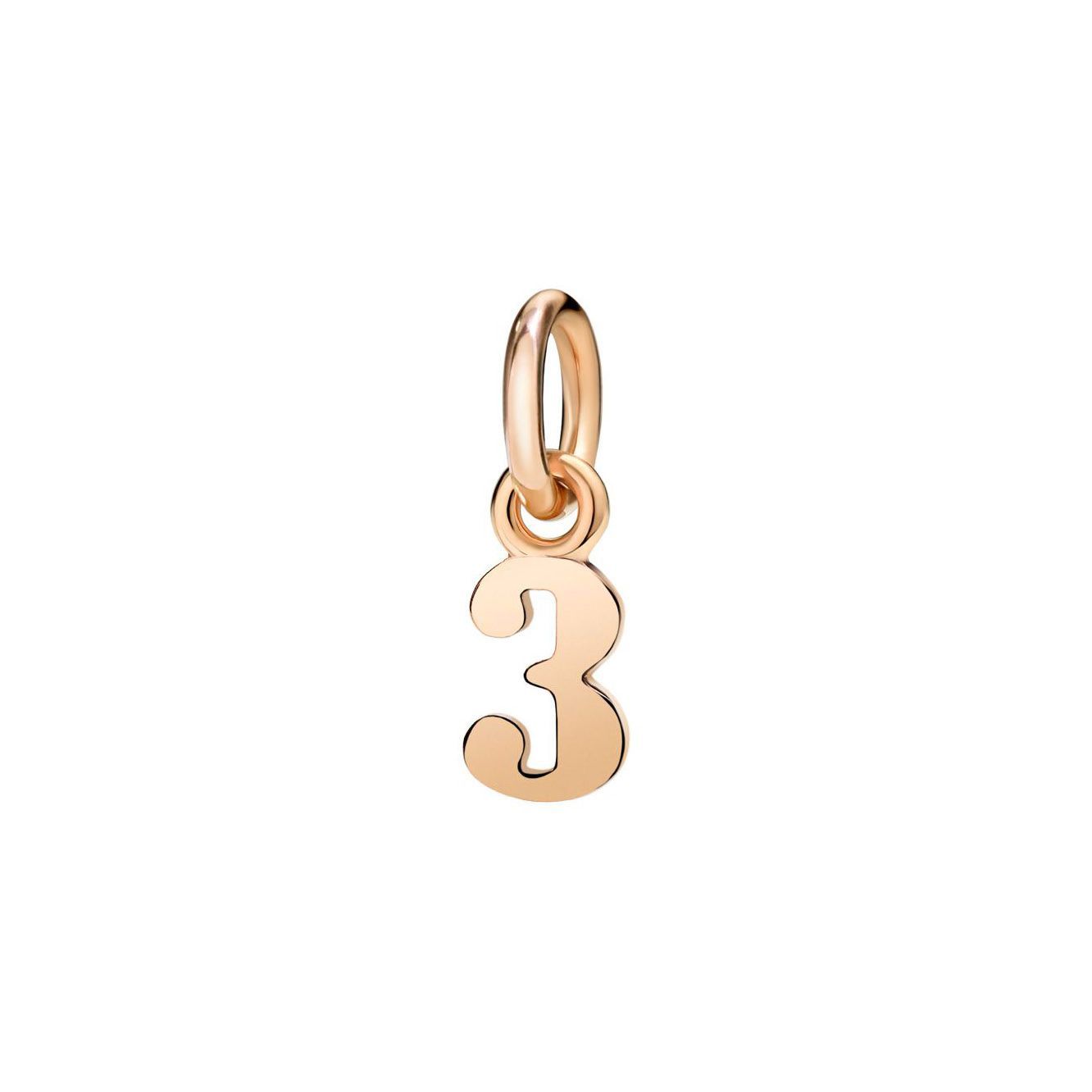 Pendentif DoDo Numéro 3 En Or Rose - Or Rose 375/1000ème - Rose