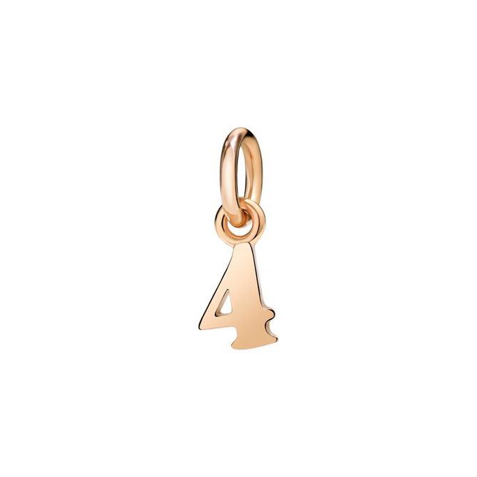 Pendentif DoDo Numéro 4 En Or Rose - Or Rose 375/1000ème - Rose
