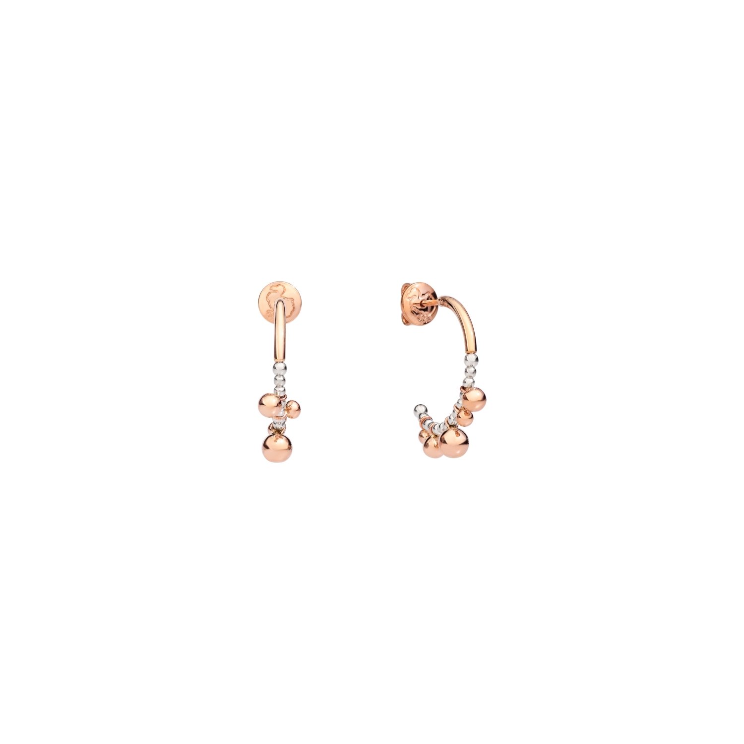 Boucles d'oreilles DoDo Bollicine petit modèle en or rose et argent