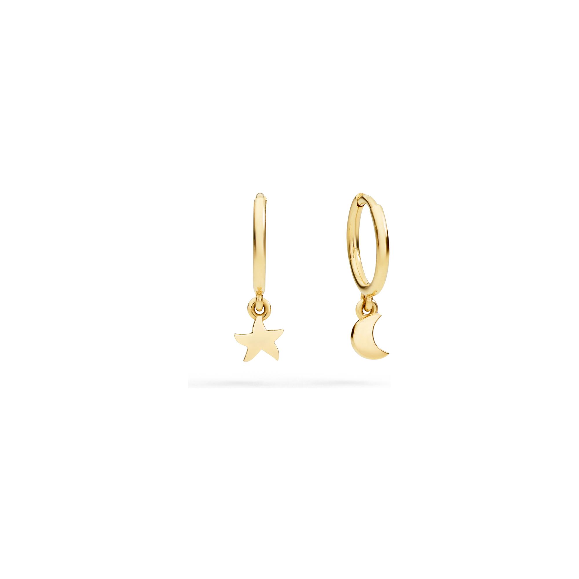 Boucles D'oreilles Dodo Universe Lune Et Étoile En Or Jaune - Or Jaune 375/1000ème - Jaune