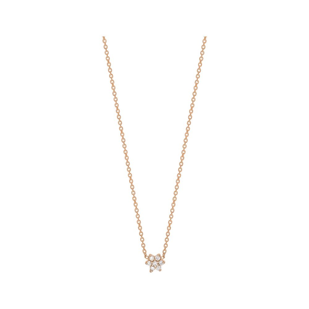 Collier Ginette NY MINI STAR en or rose et diamants