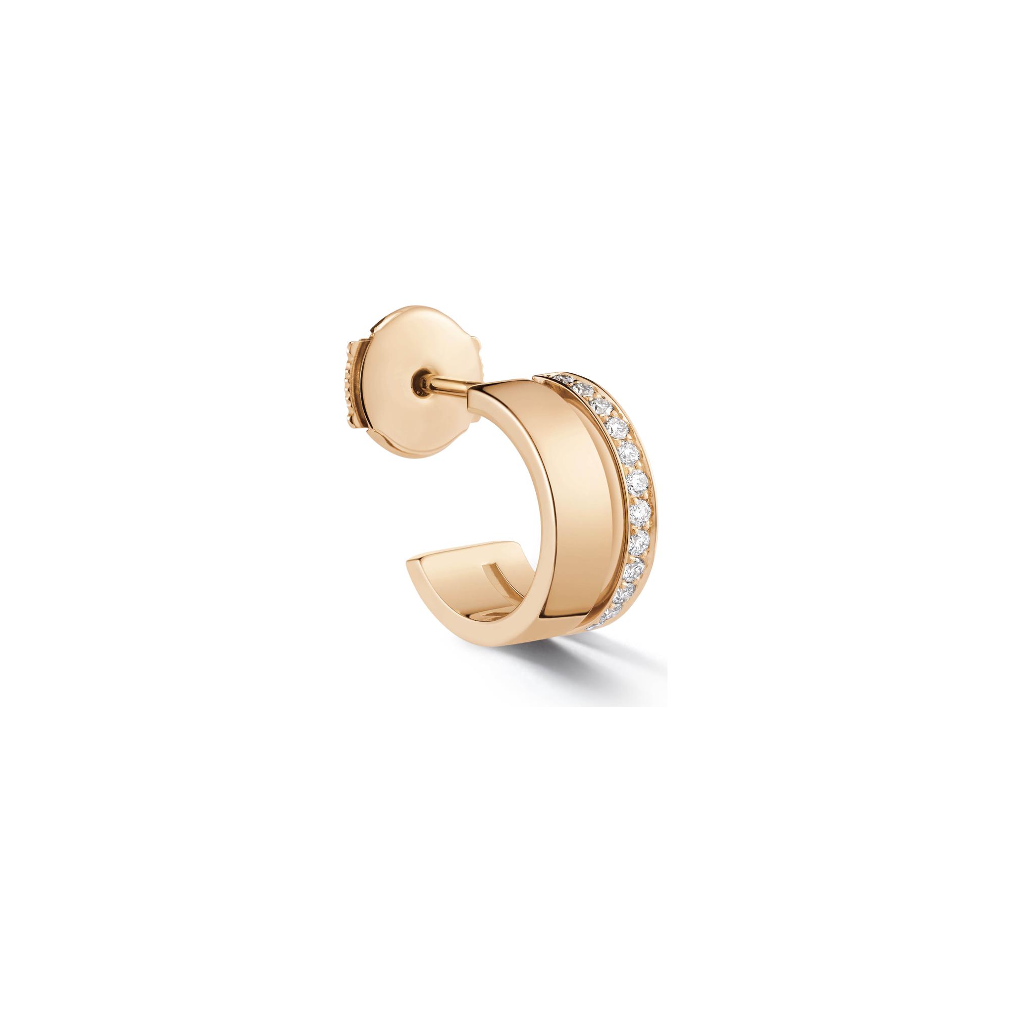 Mono boucle d'oreille droite Repossi Berbere en or rose et diamants
