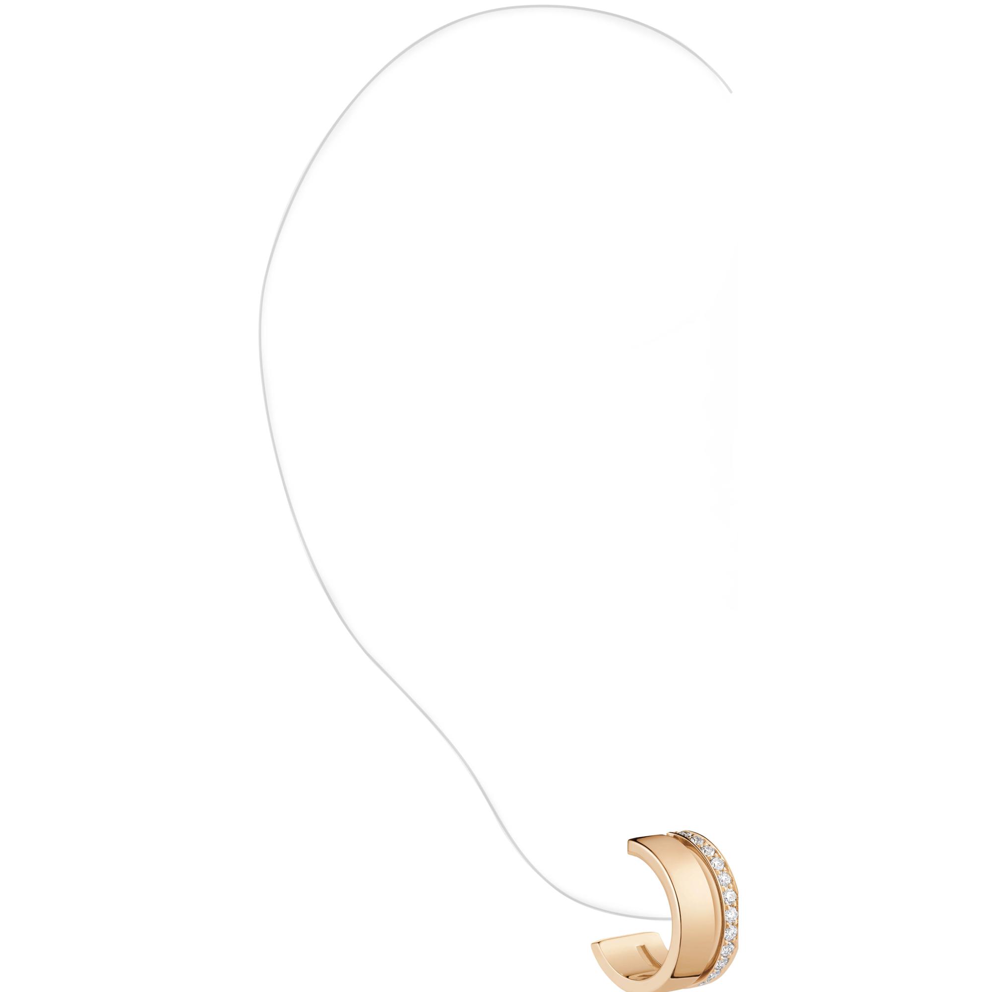 Mono boucle d'oreille droite Repossi Berbere en or rose et diamants