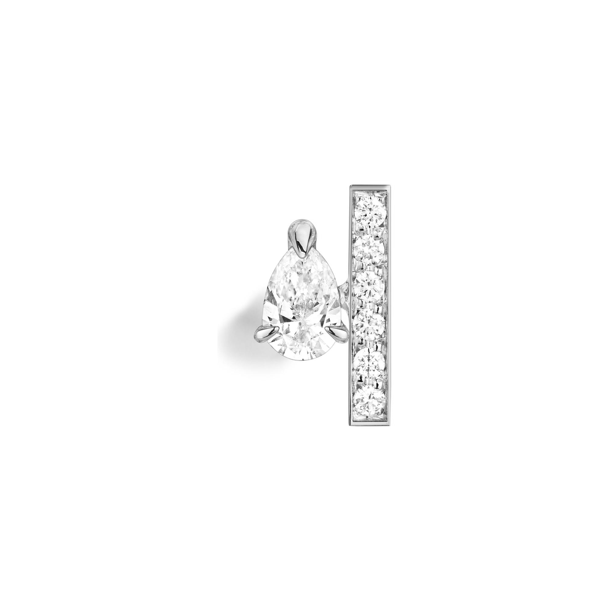 Mono boucle d'oreille gauche Repossi Serti sur Vide en or blanc et diamants