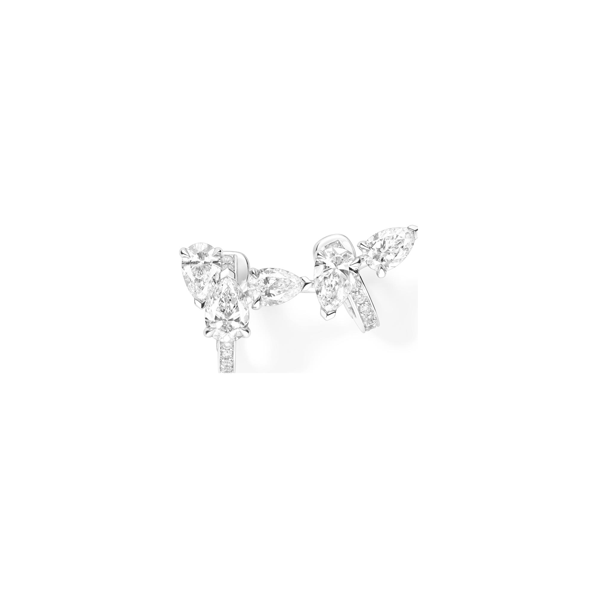 Mono boucle d'oreille gauche Repossi Serti sur Vide en or blanc et diamants