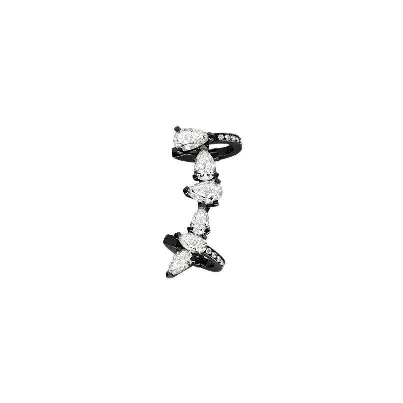 Mono boucle d'oreille gauche Repossi Serti sur Vide en or noir et diamants