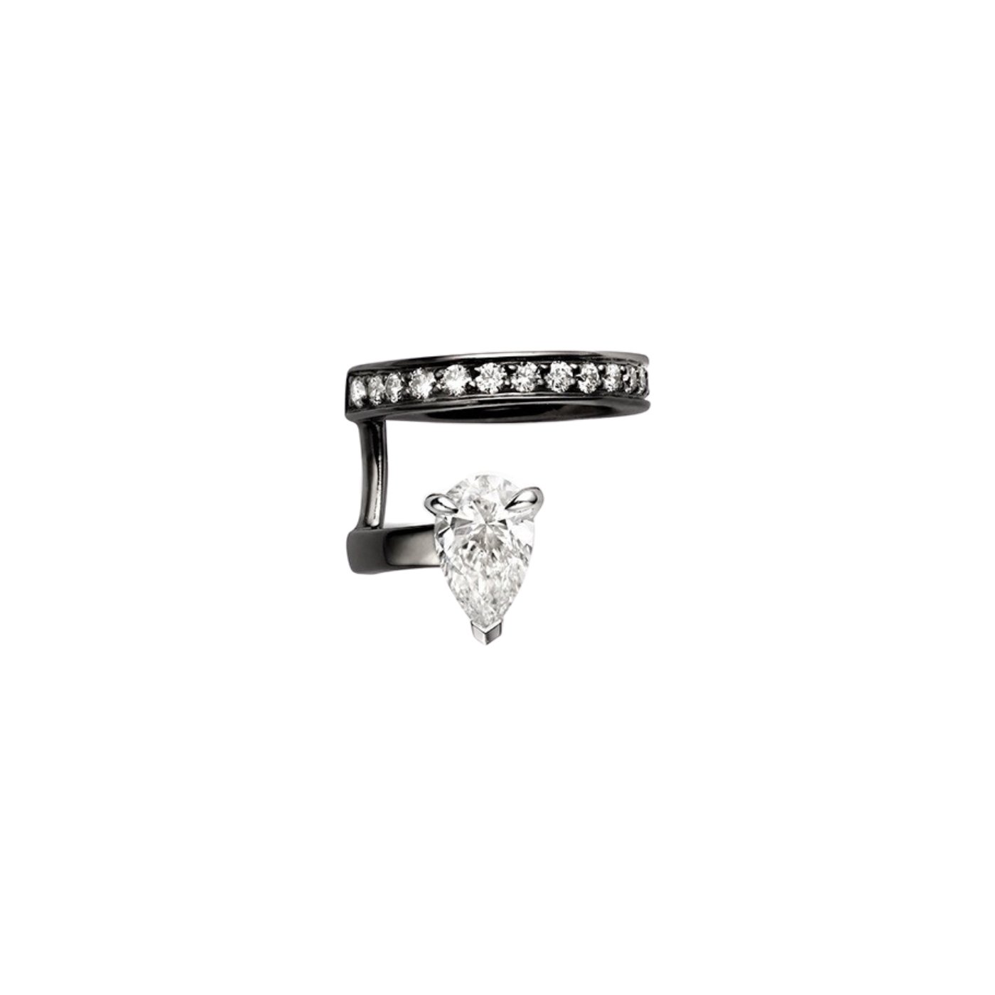 Boucles d'oreilles Repossi Serti sur Vide en or noir et diamants