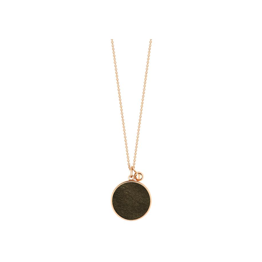 Collier Ginette NY EVER DISC en or rose et obsidiennes