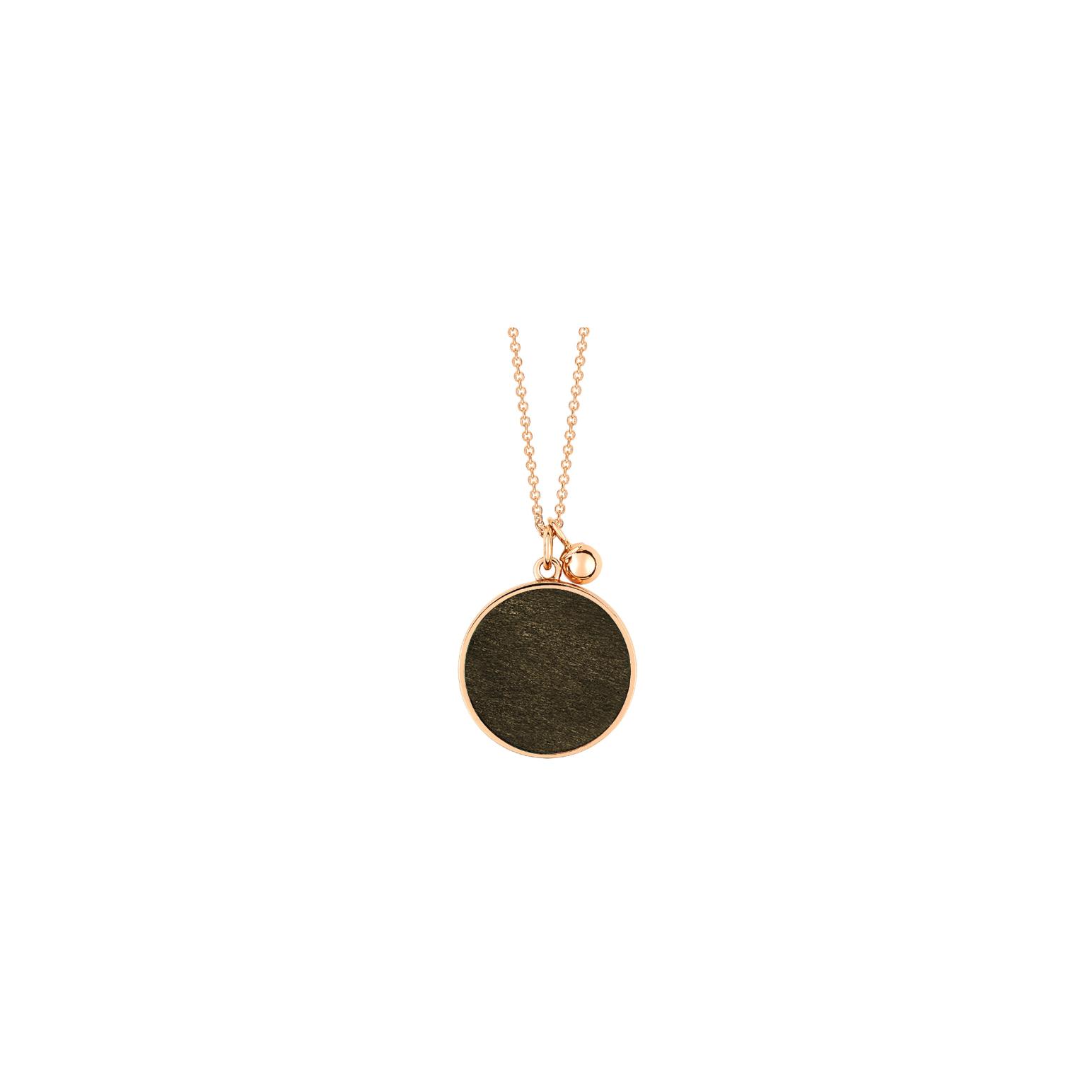 Collier Ginette NY EVER DISC en or rose et obsidiennes