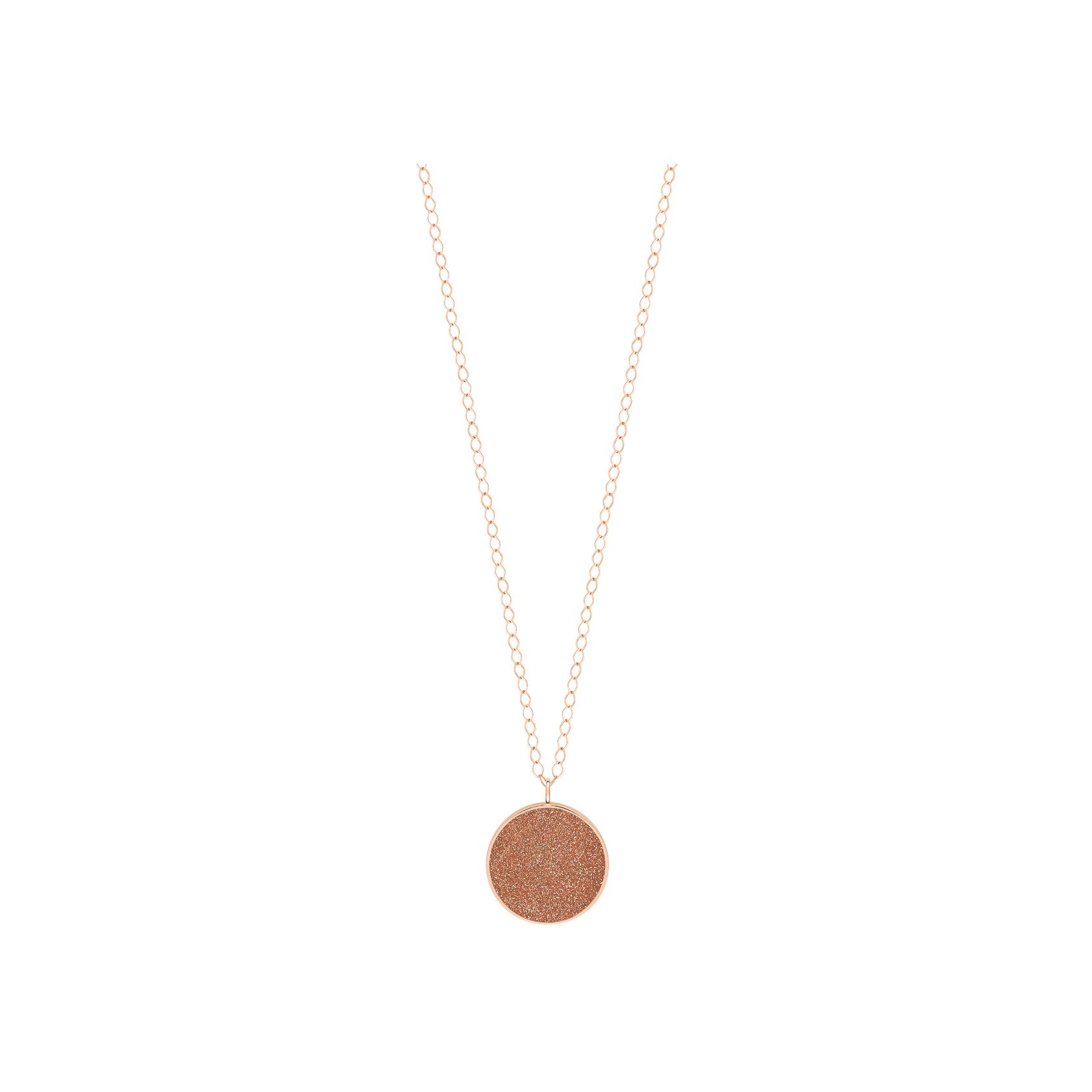 Collier Ginette NY JUMBO EVER en or rose et pierre de sable