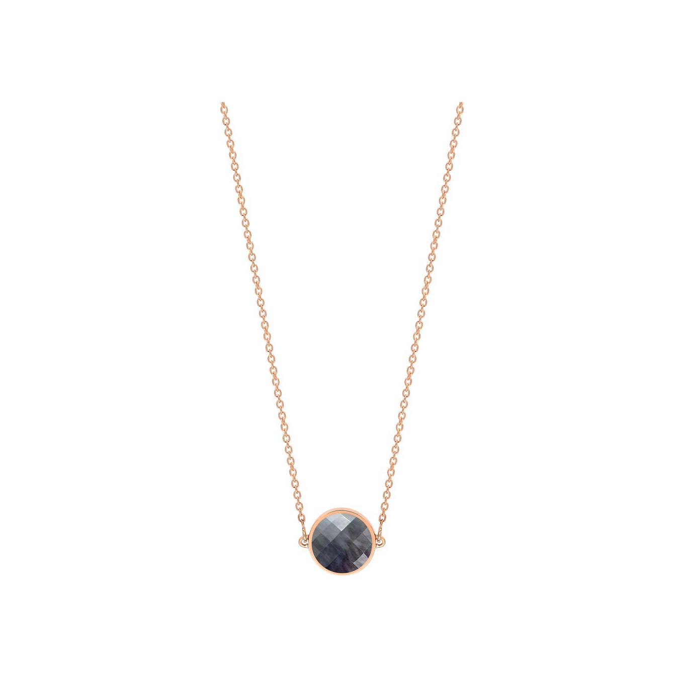 Collier Ginette NY MINI EVER en or rose et nacre noire
