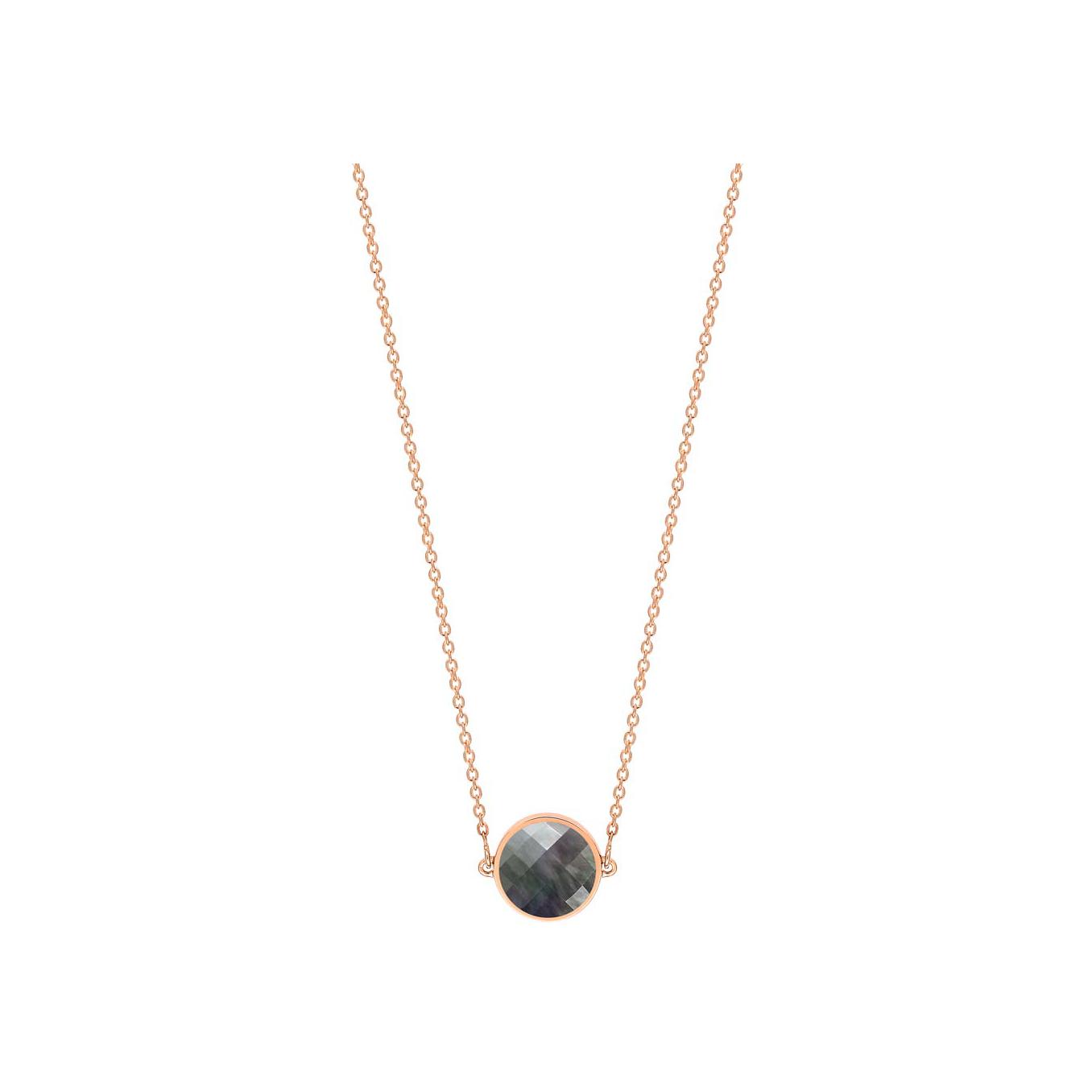 Collier Ginette NY MINI EVER en or rose et nacre noire