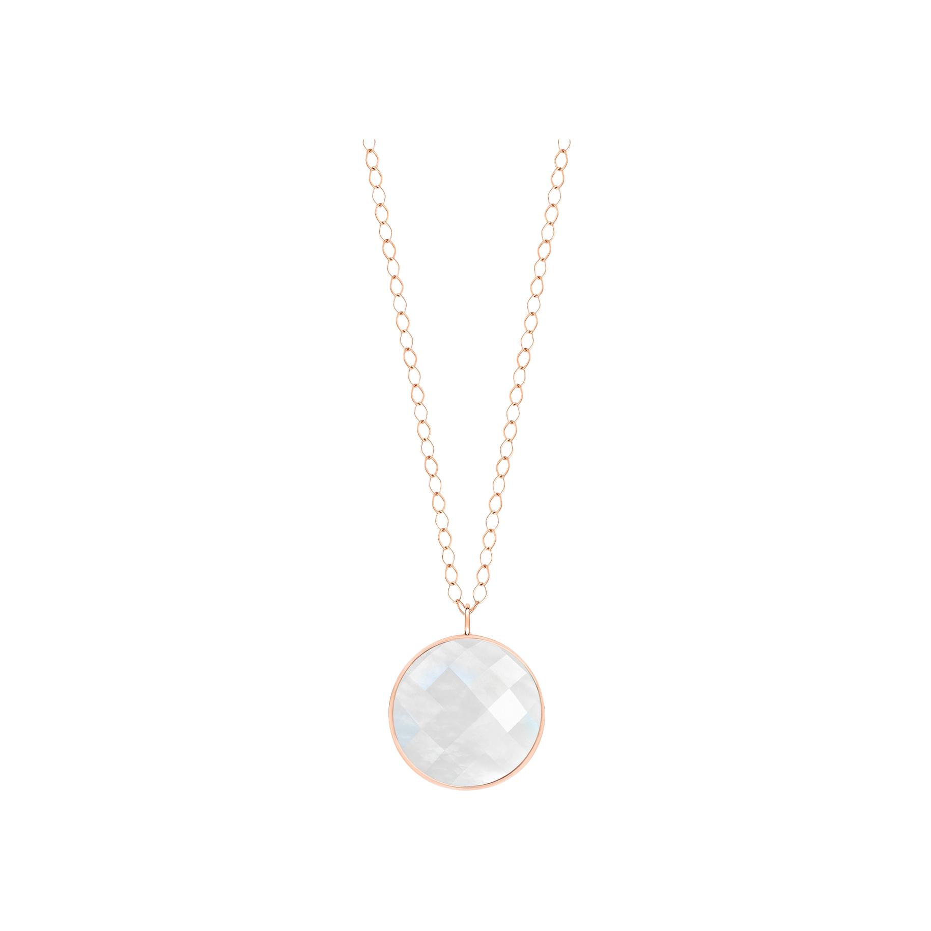 Collier Ginette NY EVER Jumbo en or rose et pierre de lune