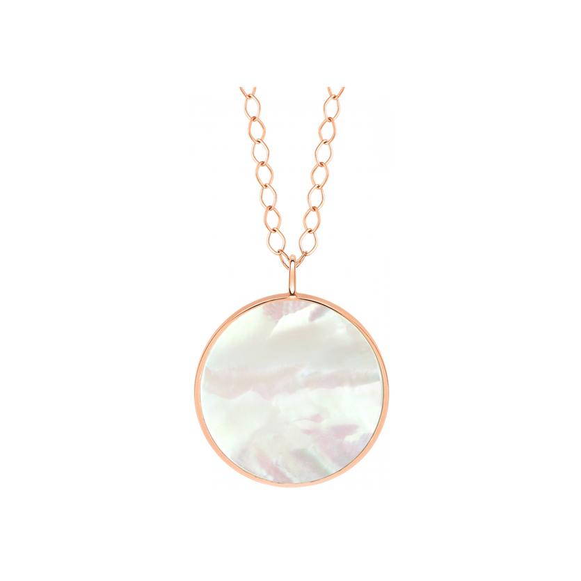 Collier Ginette NY JUMBO EVER DISC en or rose et nacre