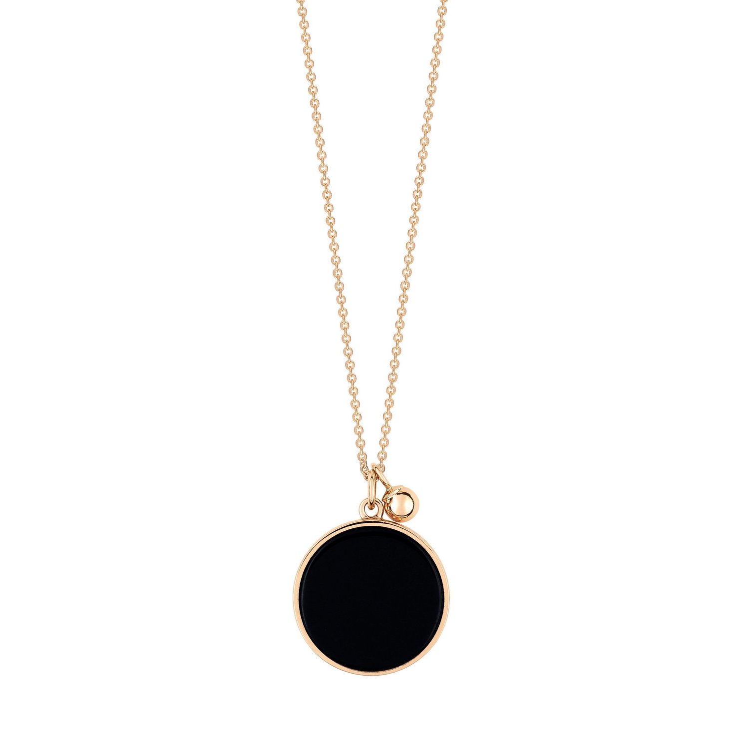 Collier Ginette NY EVER DISC en or rose et onyx