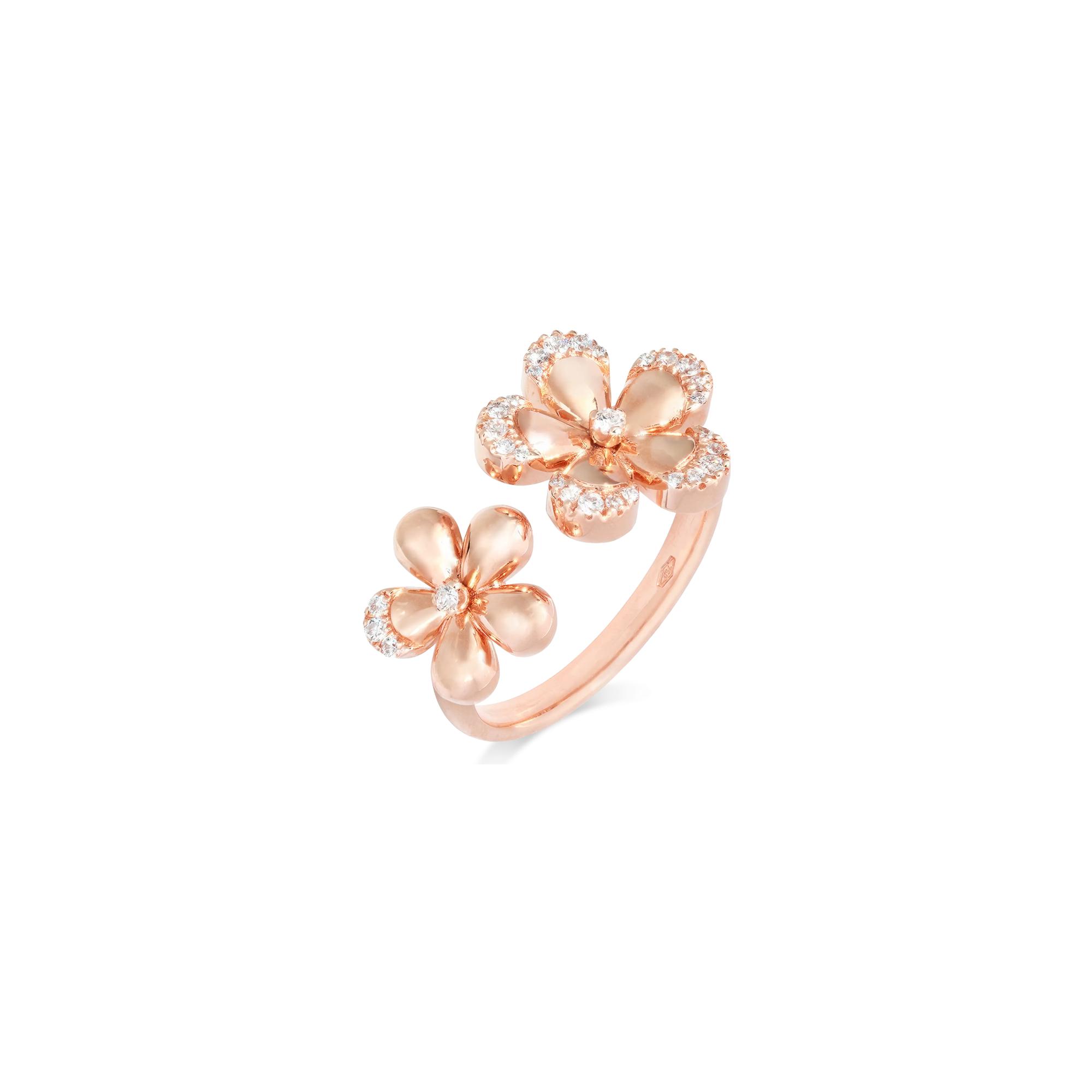 Bague Cesare Pompanon Primavera duo en or rose et diamants
