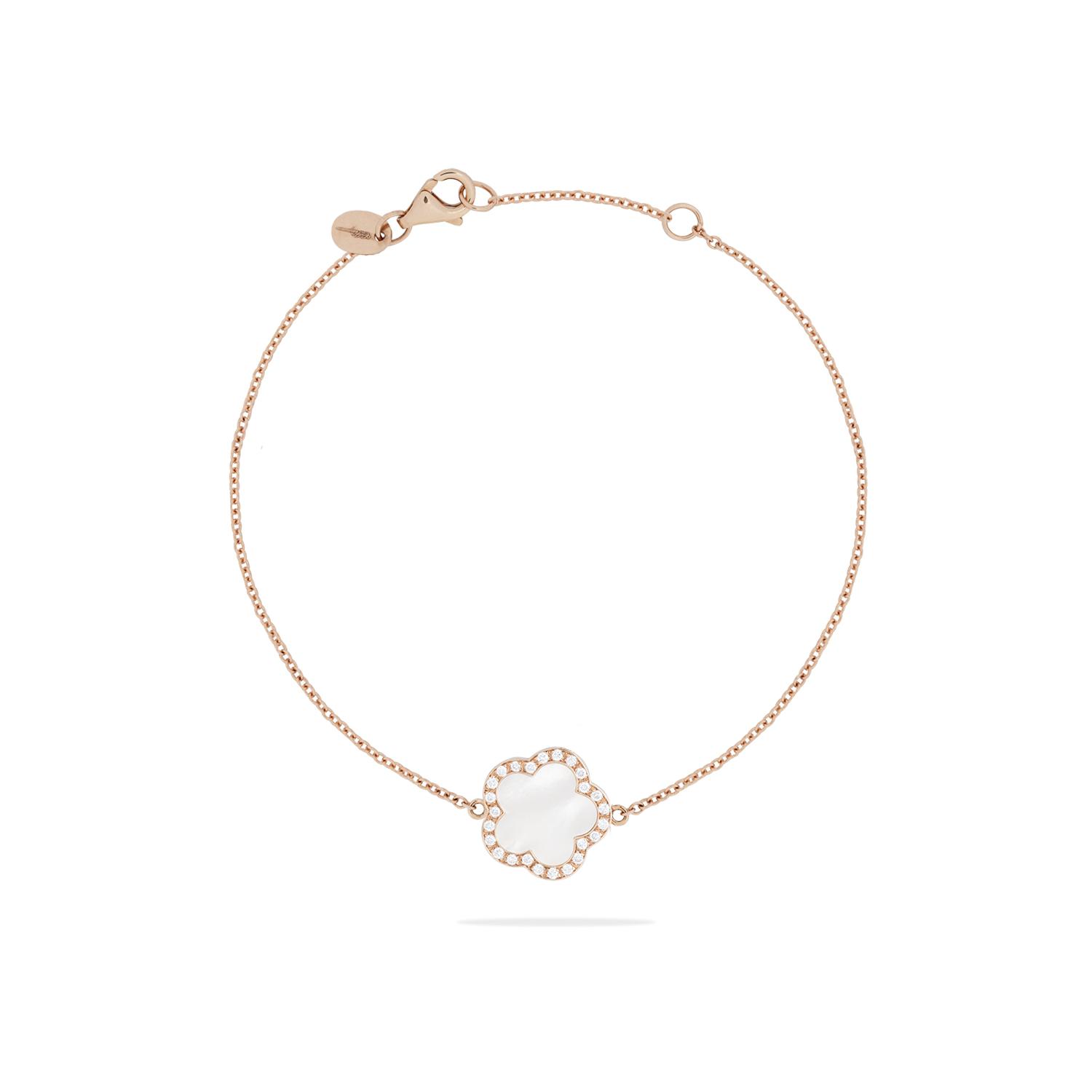 Bracelet Cesare Pompanon Fiore di Mamma entourage diamants en or rose et gris blanche