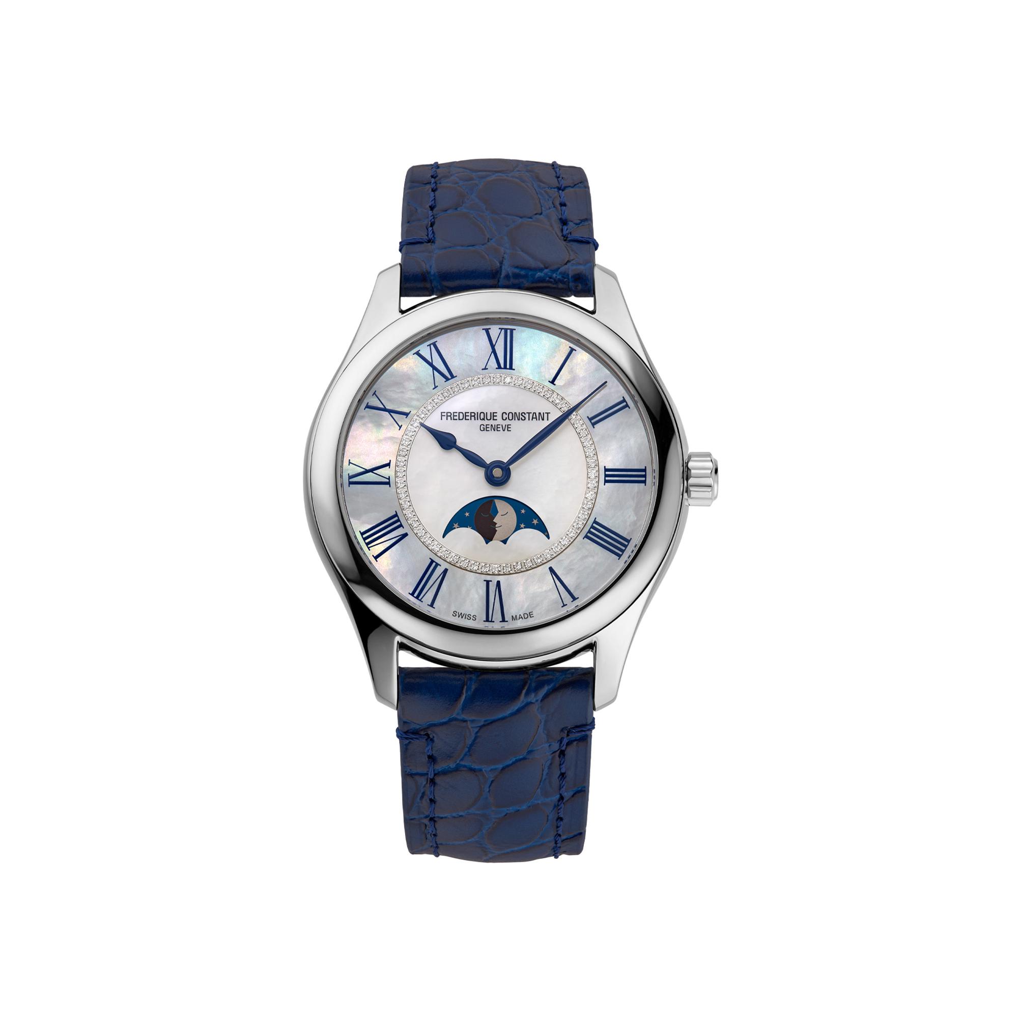 Montre Frédérique Constant Classics Elegance Luna bracelet Cuir façon crocodile FC-331MPWND3B6