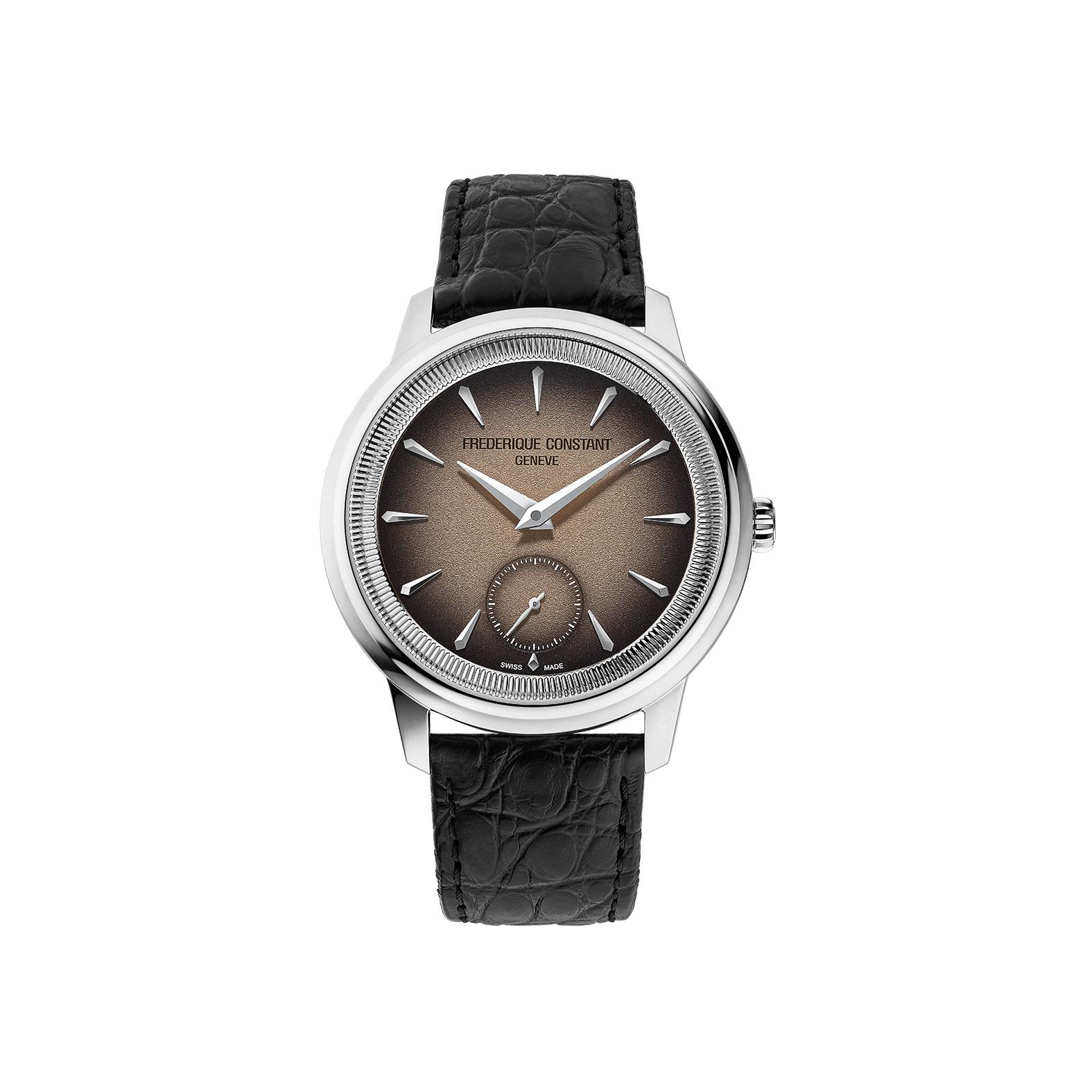 Montre Frédérique Constant Classics Moneta Handwinding cadran Marron bracelet Cuir d'alligator FC-435BBL3S6