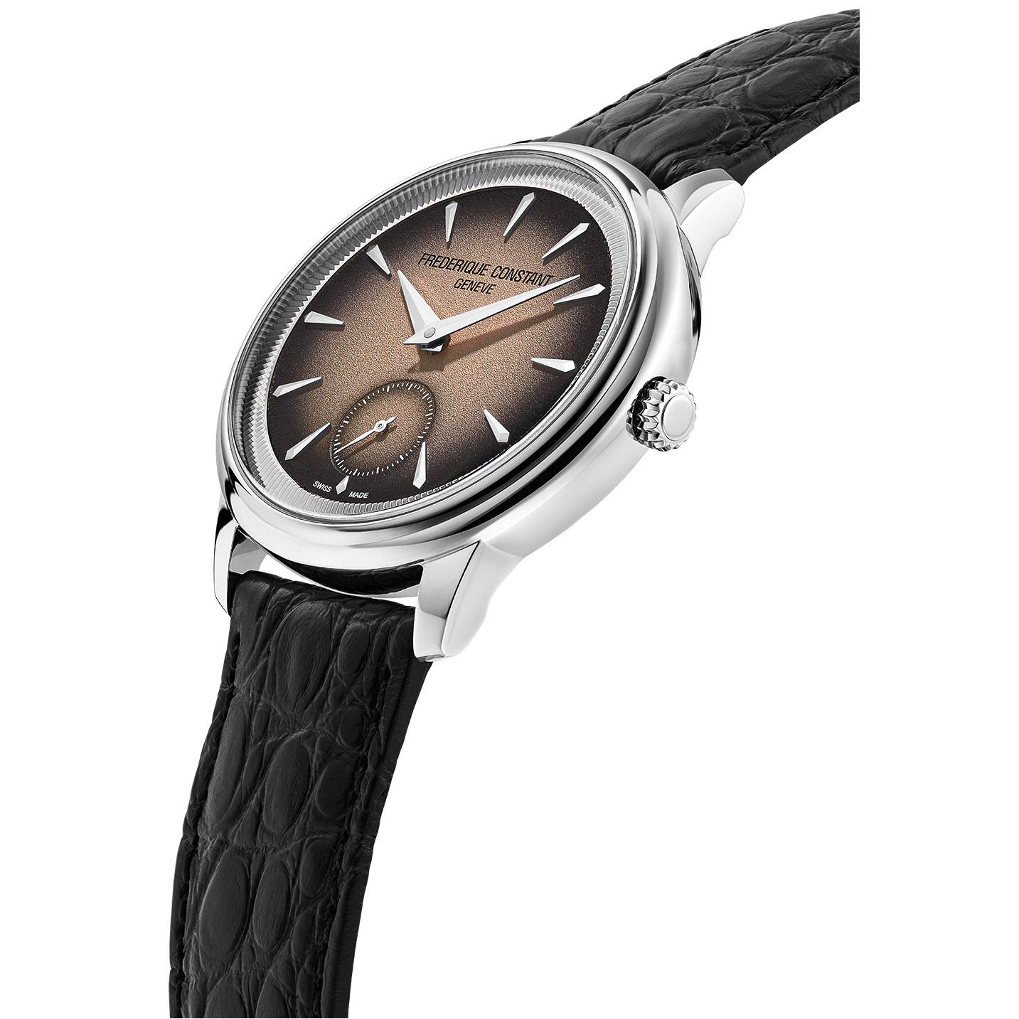 Montre Frédérique Constant Classics Moneta Handwinding cadran Marron bracelet Cuir d'alligator FC-435BBL3S6